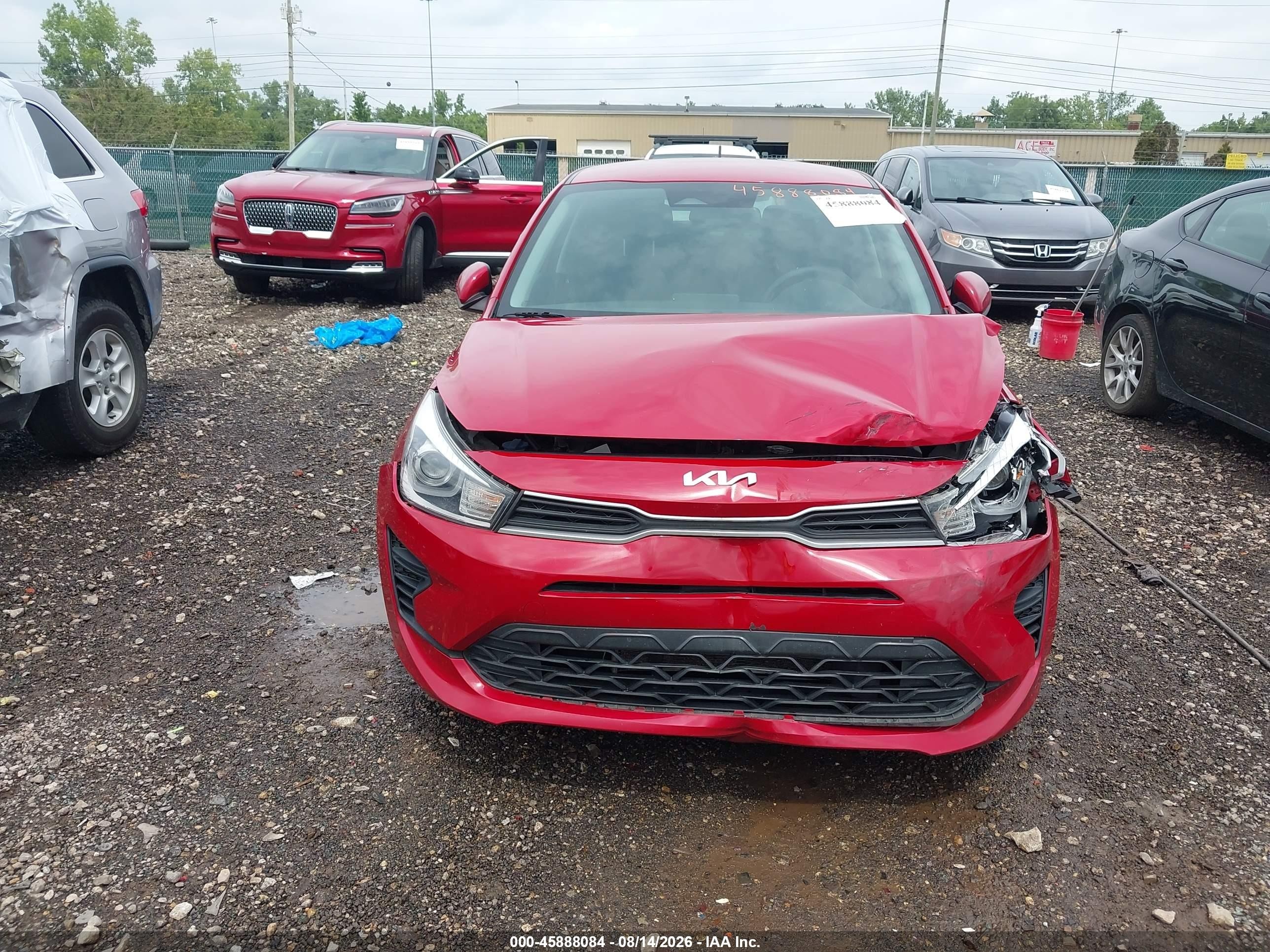2022 Kia Rio S Red vin: 3KPA24AD5NE478789