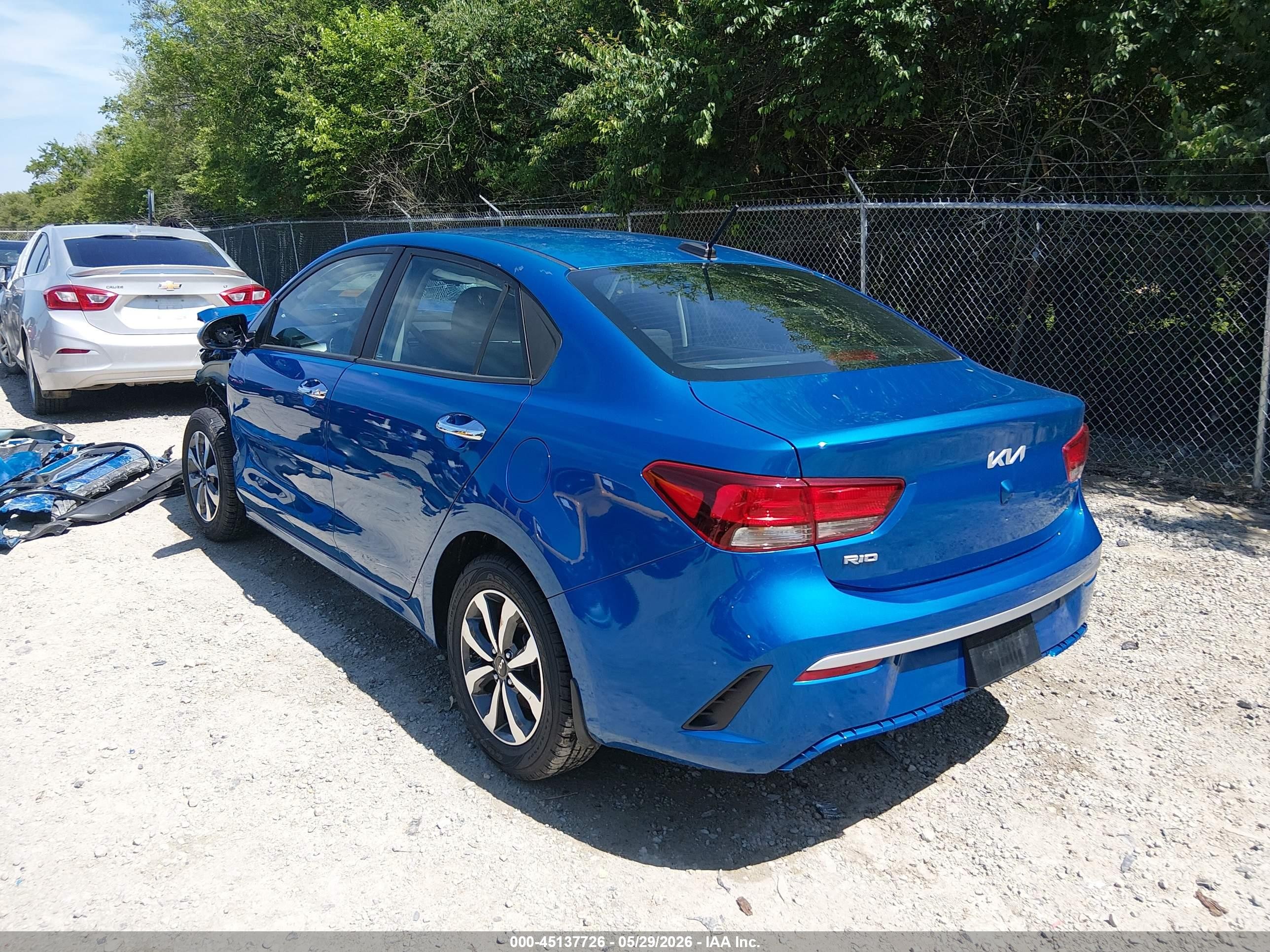 2022 Kia Rio S Blue vin: 3KPA24AD7NE506981