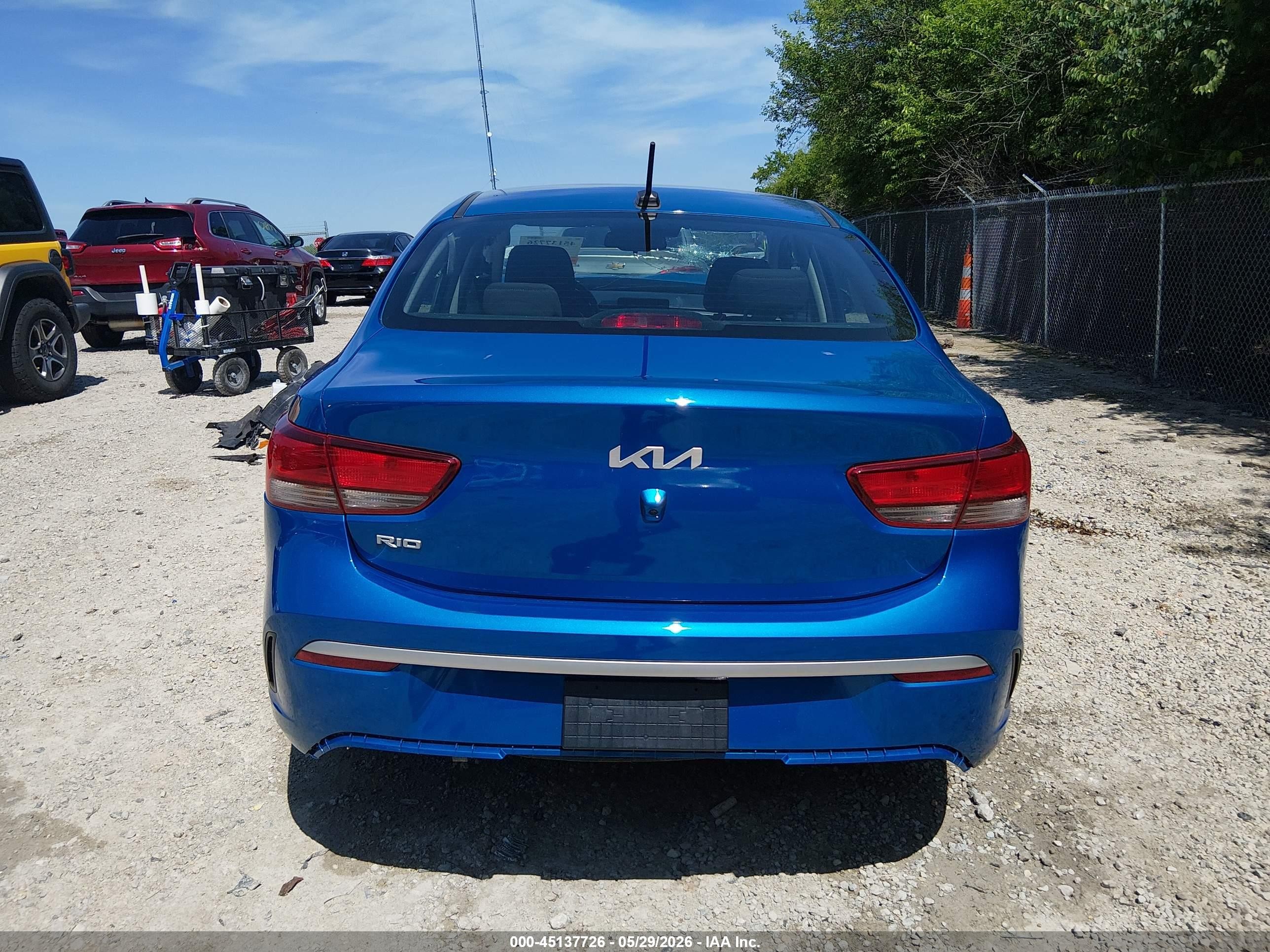 2022 Kia Rio S Blue vin: 3KPA24AD7NE506981