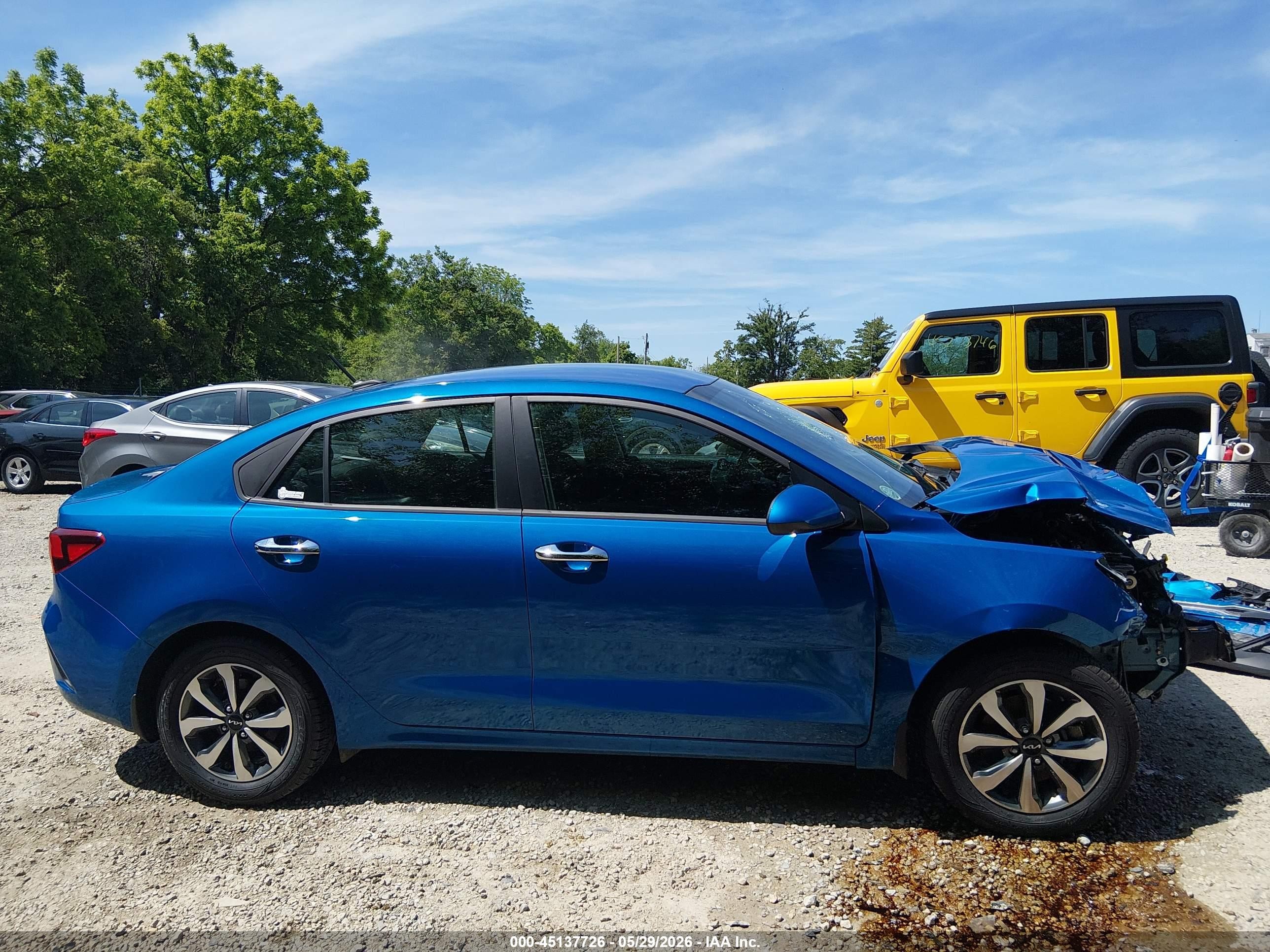 2022 Kia Rio S Blue vin: 3KPA24AD7NE506981