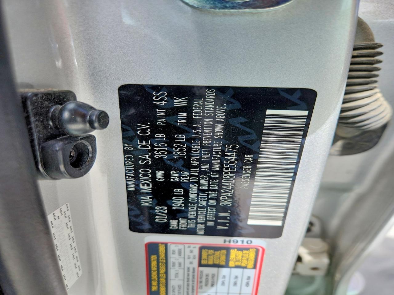 2023 Kia Rio Lx Silver vin: 3KPA24AD8PE554475