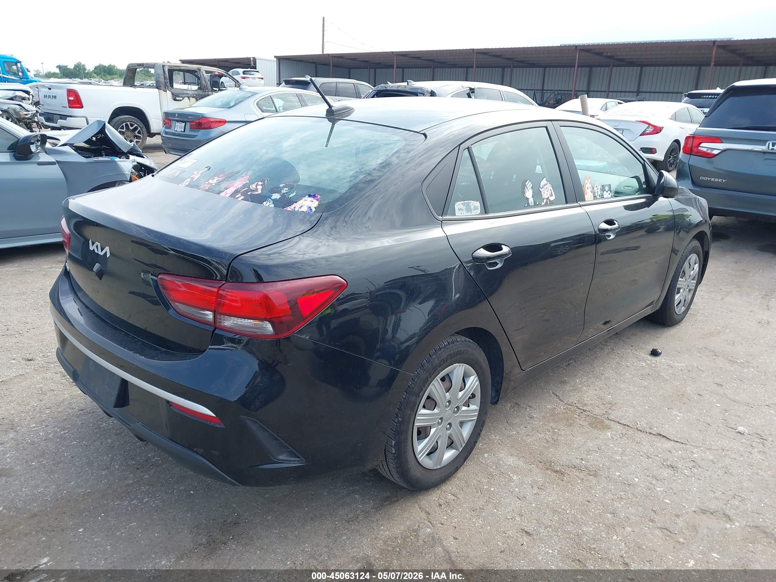 2022 Kia Rio S Black vin: 3KPA24AD9NE437663