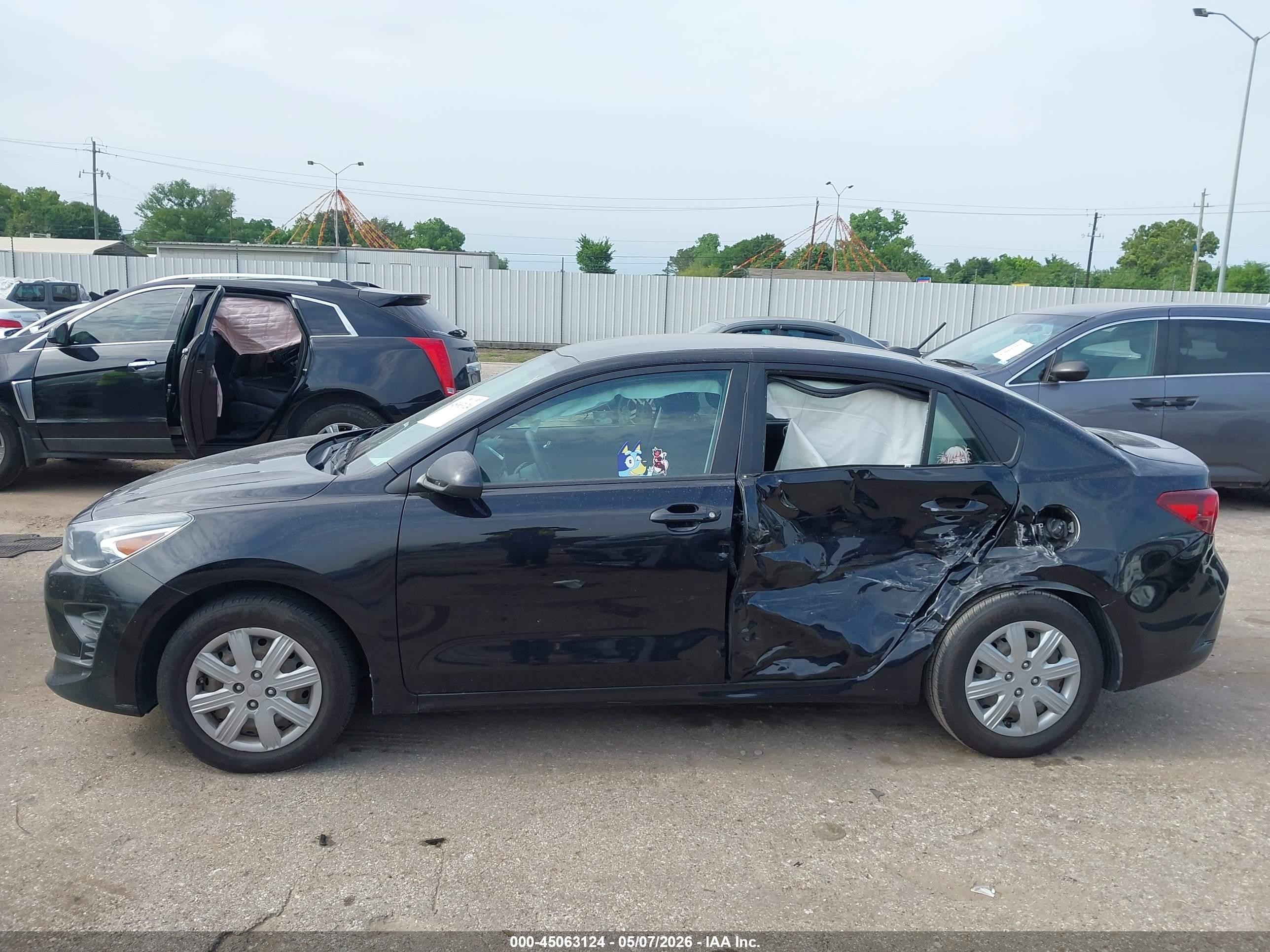 2022 Kia Rio S Black vin: 3KPA24AD9NE437663