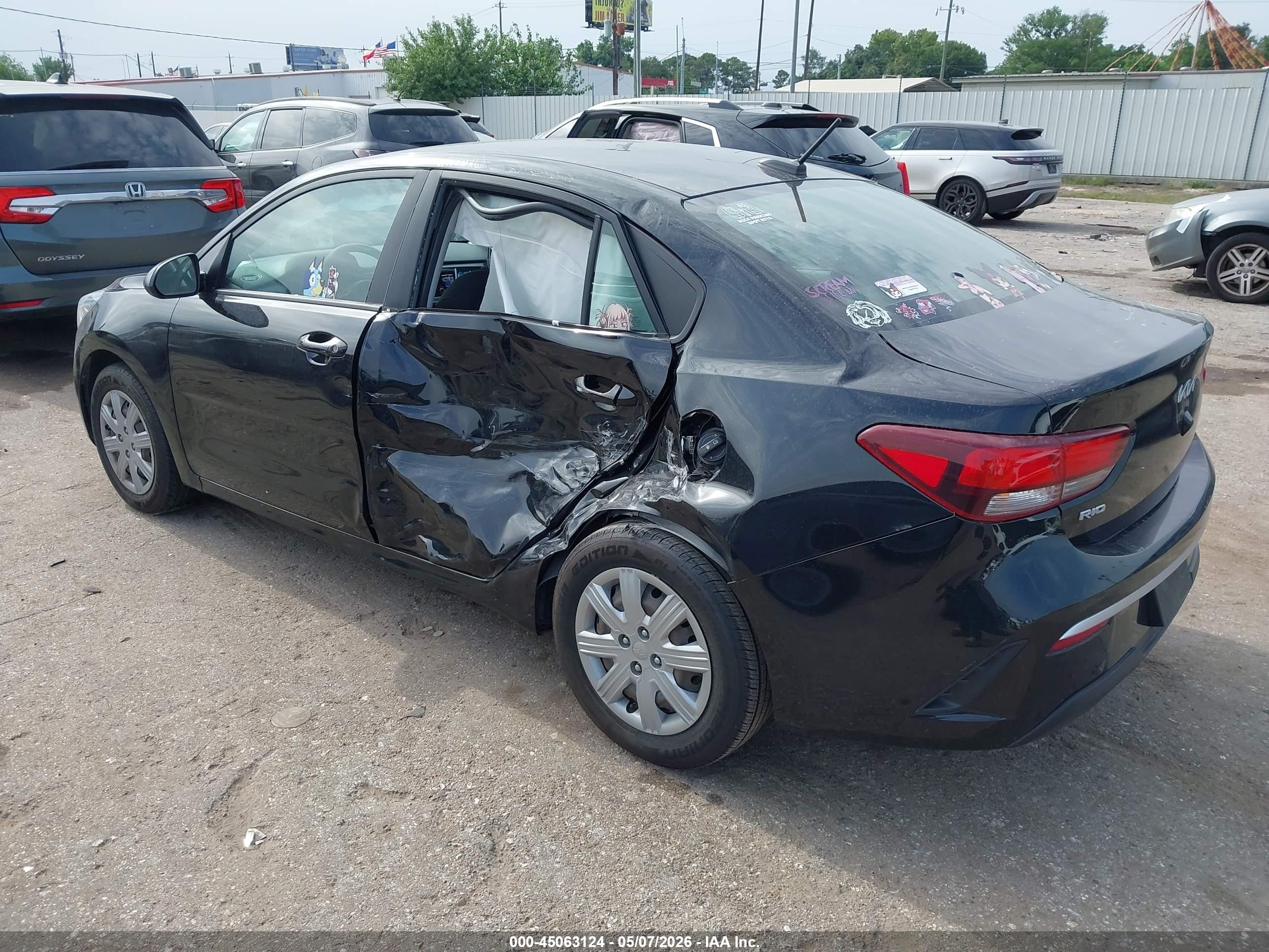 2022 Kia Rio S Black vin: 3KPA24AD9NE437663