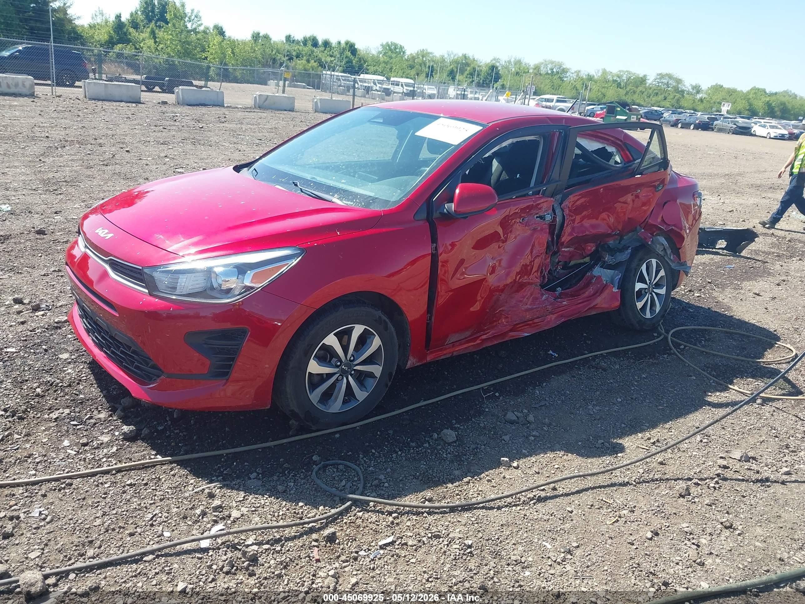 2022 Kia Rio S Red vin: 3KPA24AD9NE471411