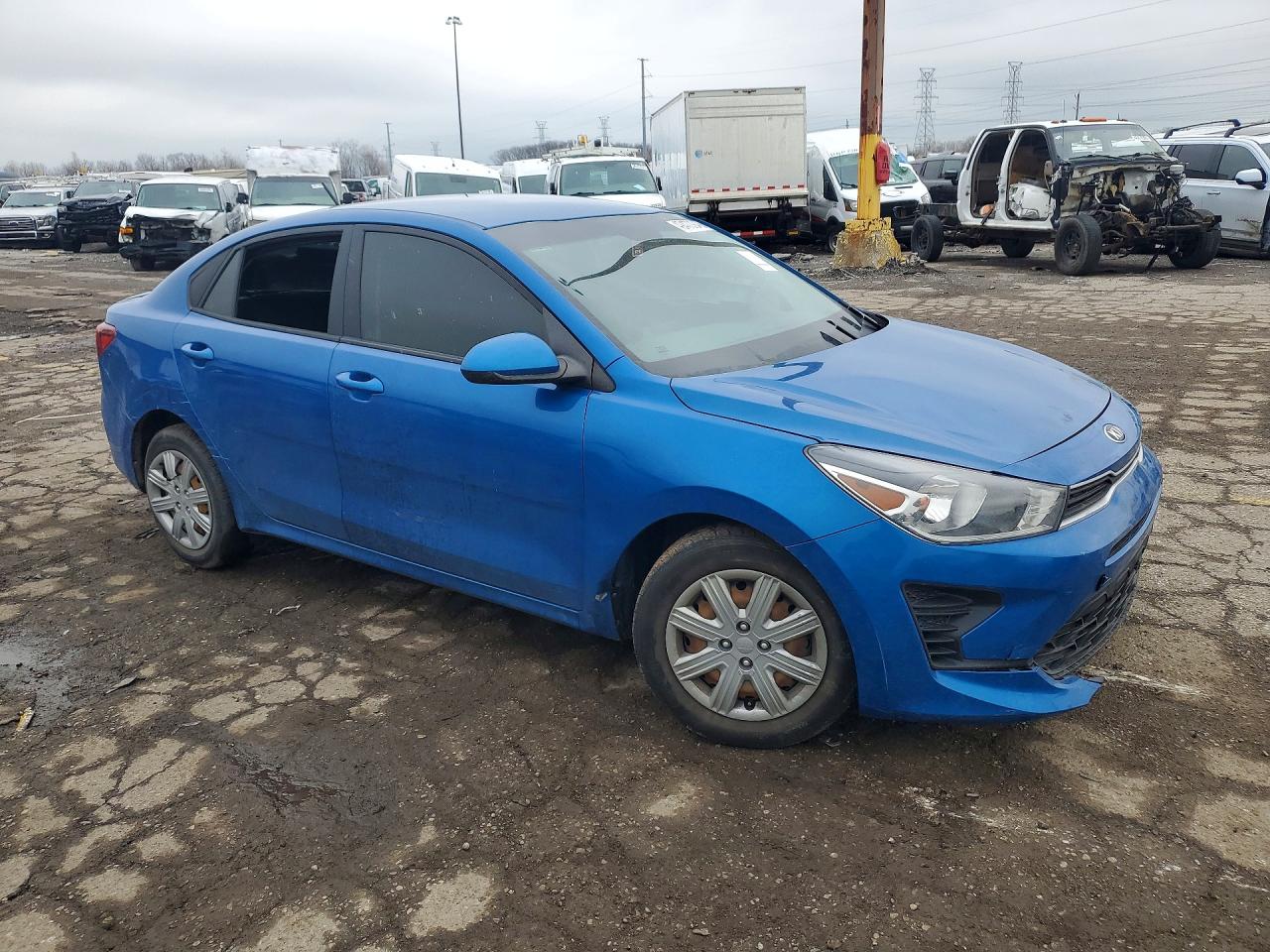 2021 Kia Rio S Blue vin: 3KPA24ADXME403178