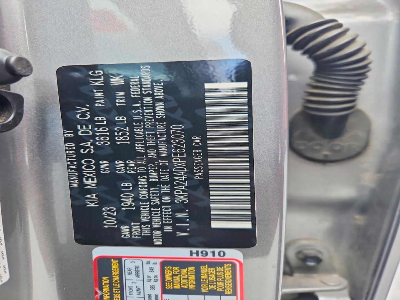 2023 Kia Rio S Silver vin: 3KPA24ADXPE623070