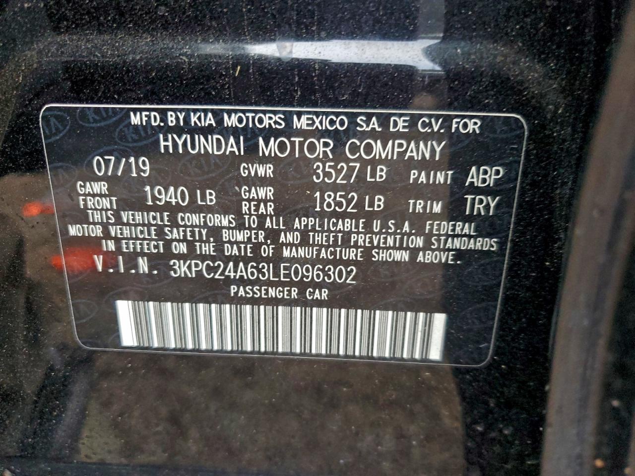 2020 Hyundai Accent Se Black vin: 3KPC24A63LE096302