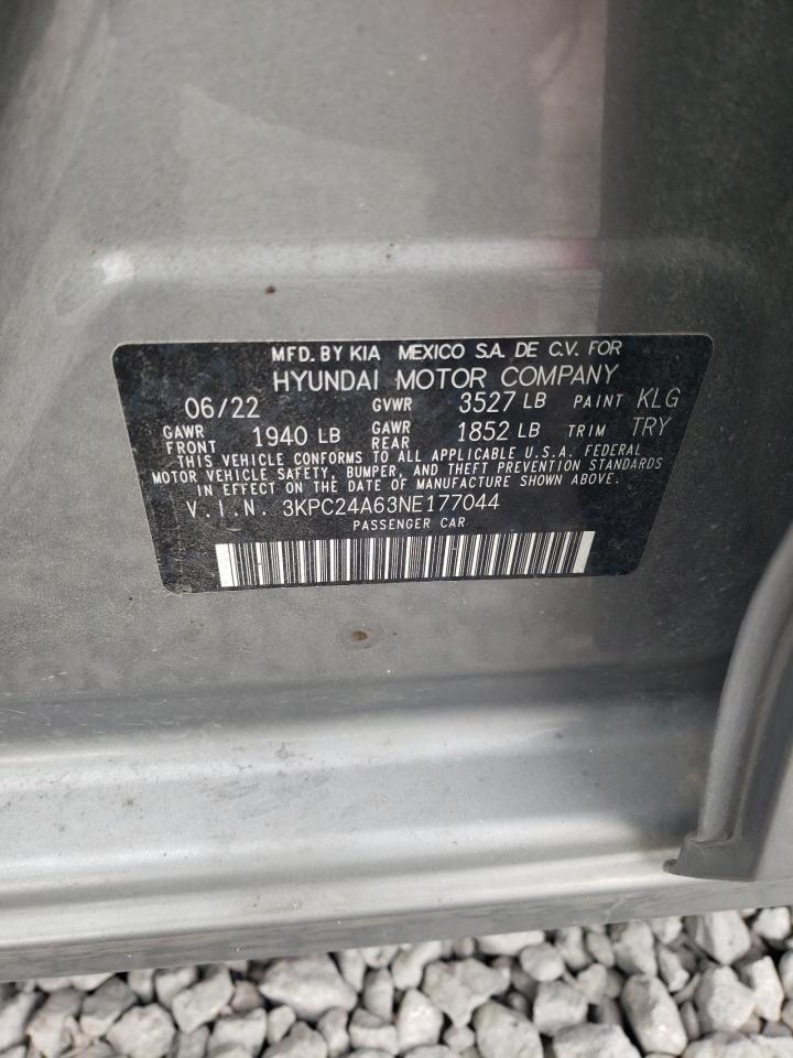 2022 Hyundai Accent Se Серый vin: 3KPC24A63NE177044