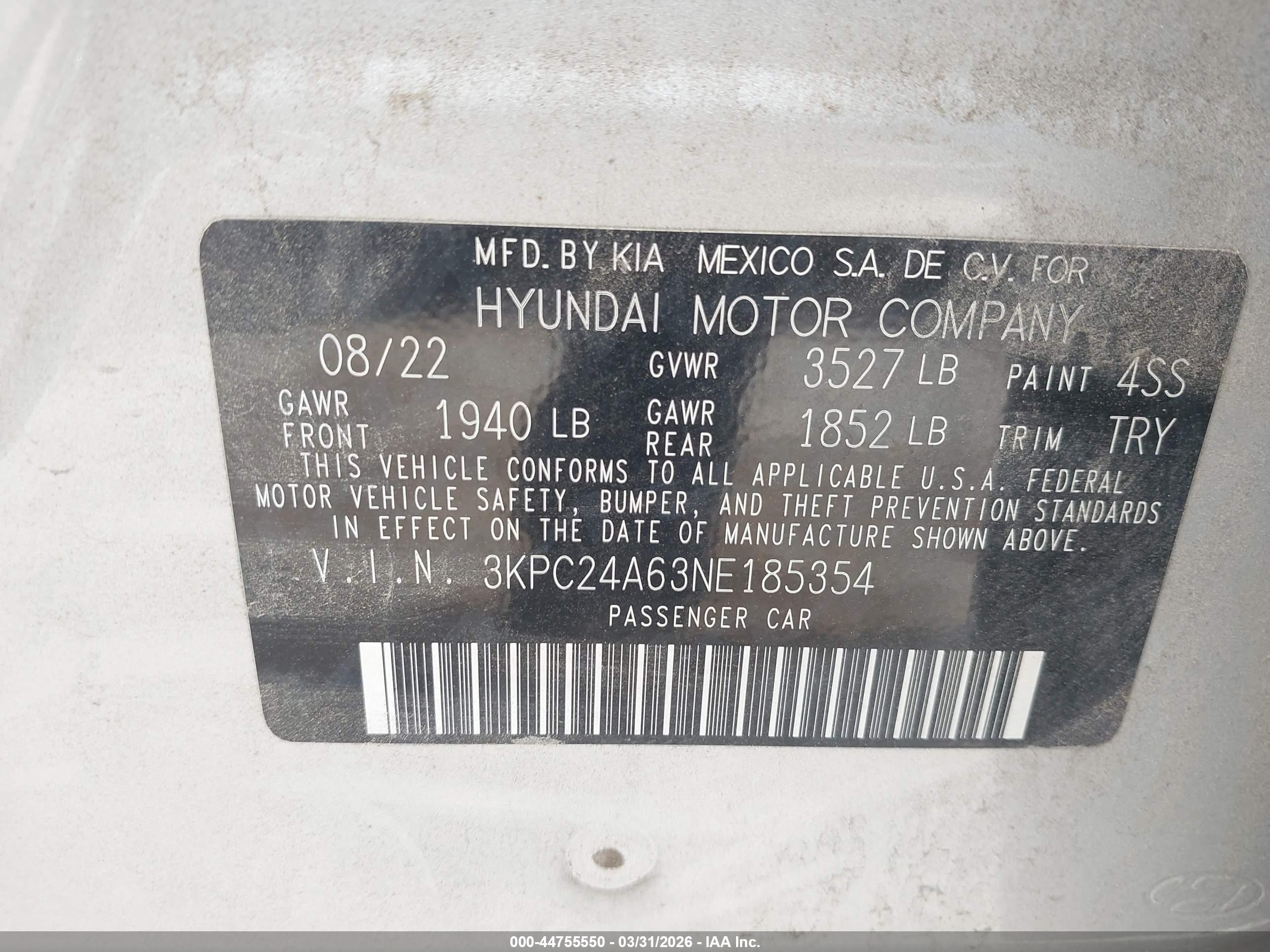 2022 Hyundai Accent Se Серебряный vin: 3KPC24A63NE185354