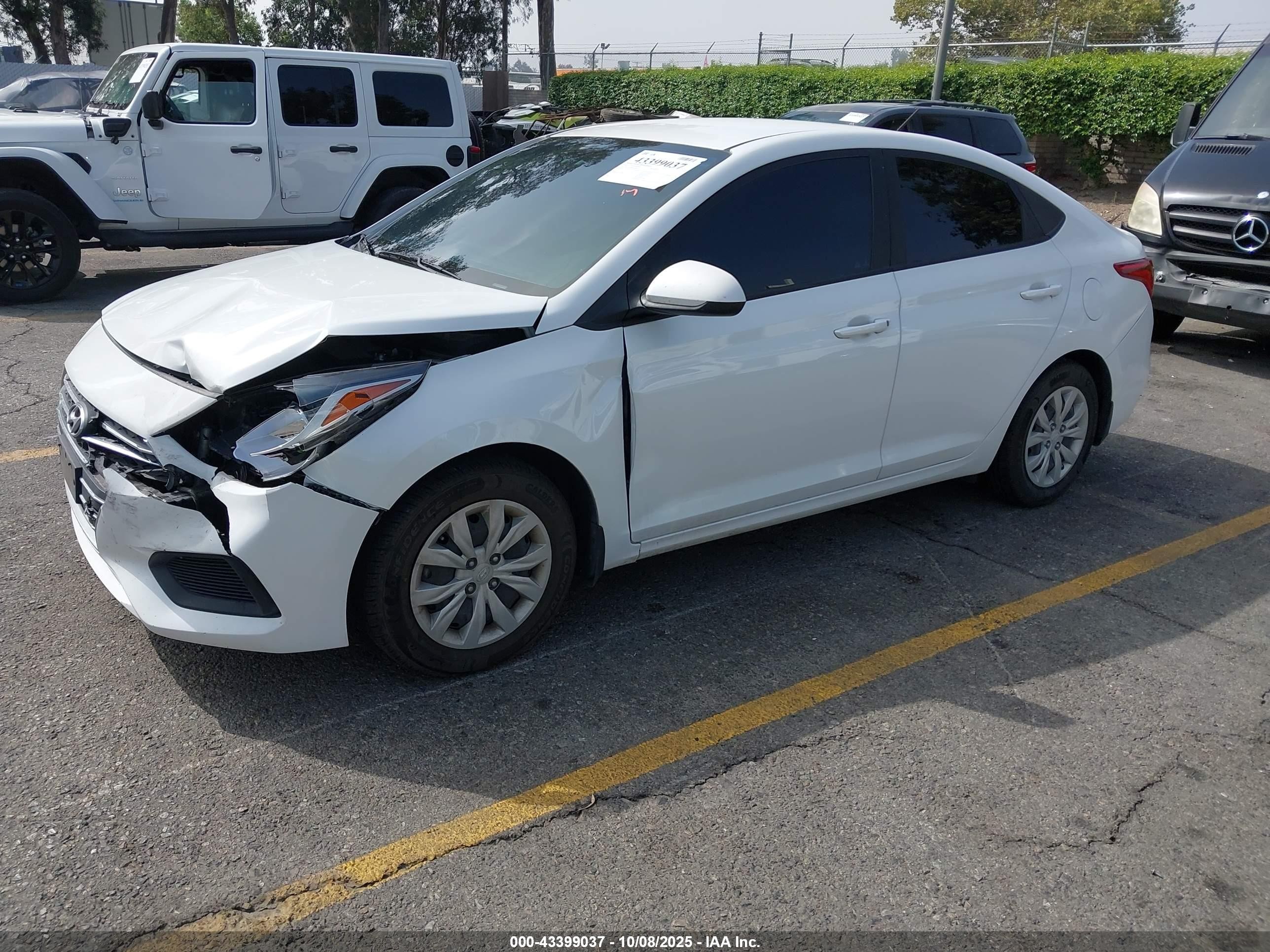 2022 Hyundai Accent Se White vin: 3KPC24A66NE155085