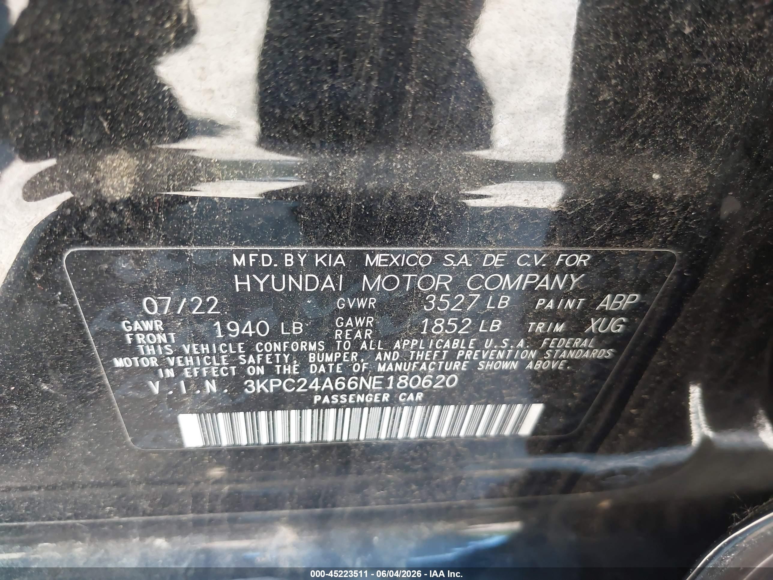 2022 Hyundai Accent Se Black vin: 3KPC24A66NE18620 