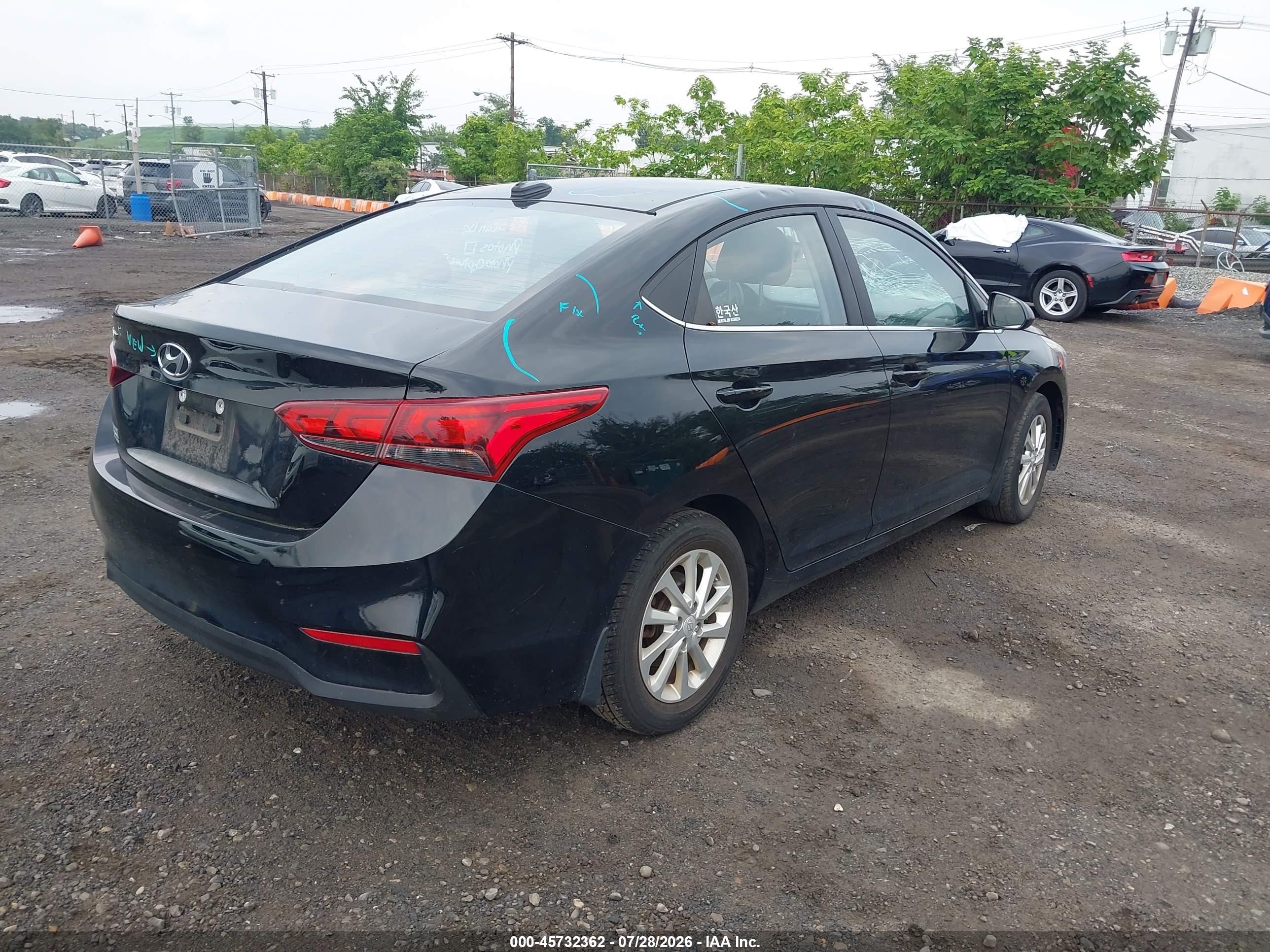 2020 Hyundai Accent Sel Black vin: 3KPC24A67LE122853