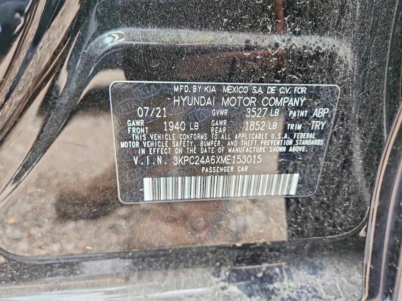 2021 Hyundai Accent Se Black vin: 3KPC24A6XME153015