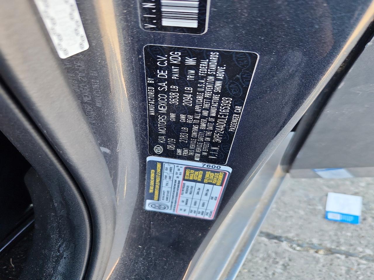 2020 Kia Forte Fe Gray vin: 3KPF24AD0LE165393