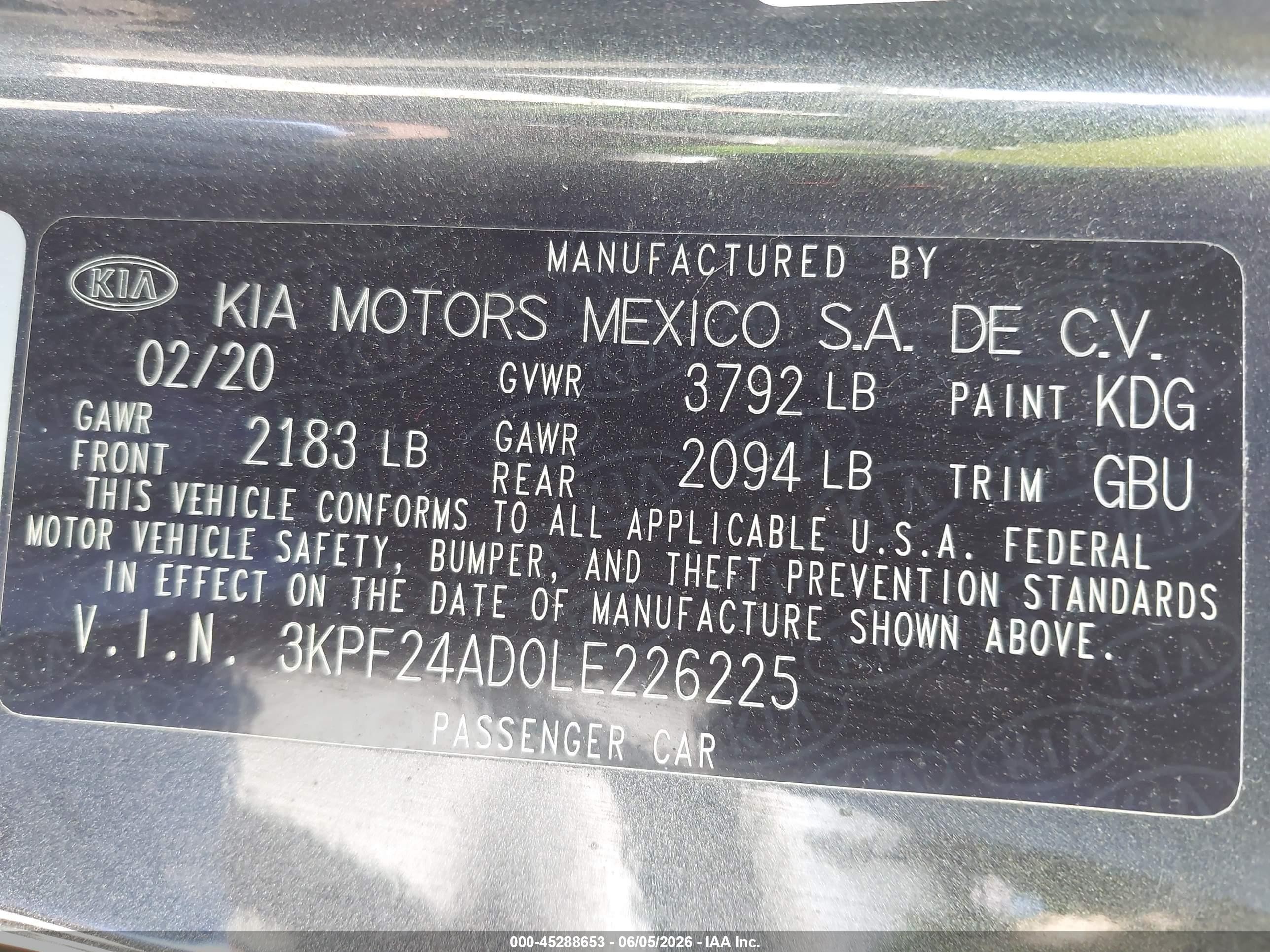 2020 Kia Forte Lxs Серый vin: 3KPF24AD0LE226225