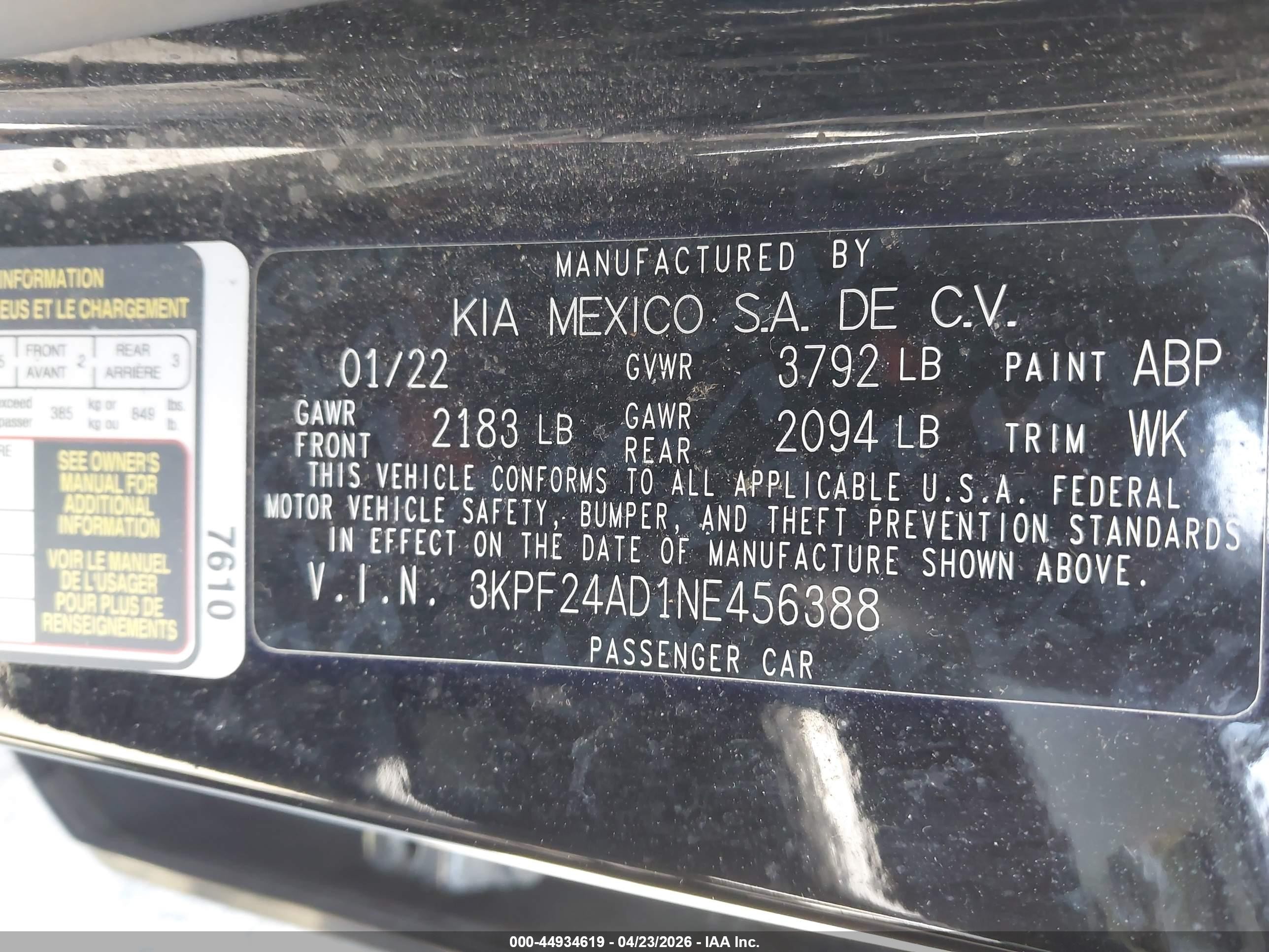 2022 Kia Forte Lxs Черный vin: 3KPF24AD1NE456388