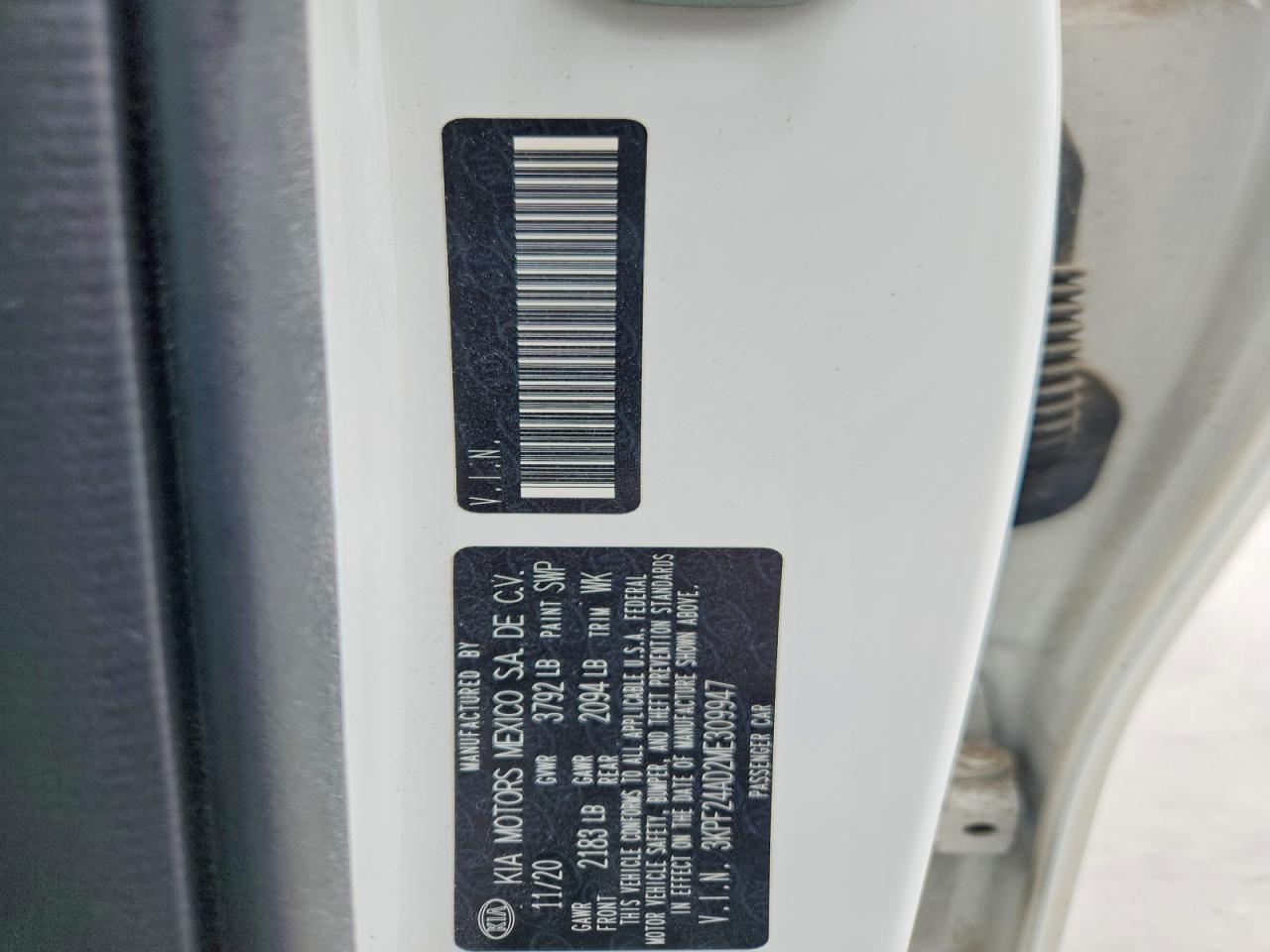 2021 Kia Forte Lxs White vin: 3KPF24AD2ME309947