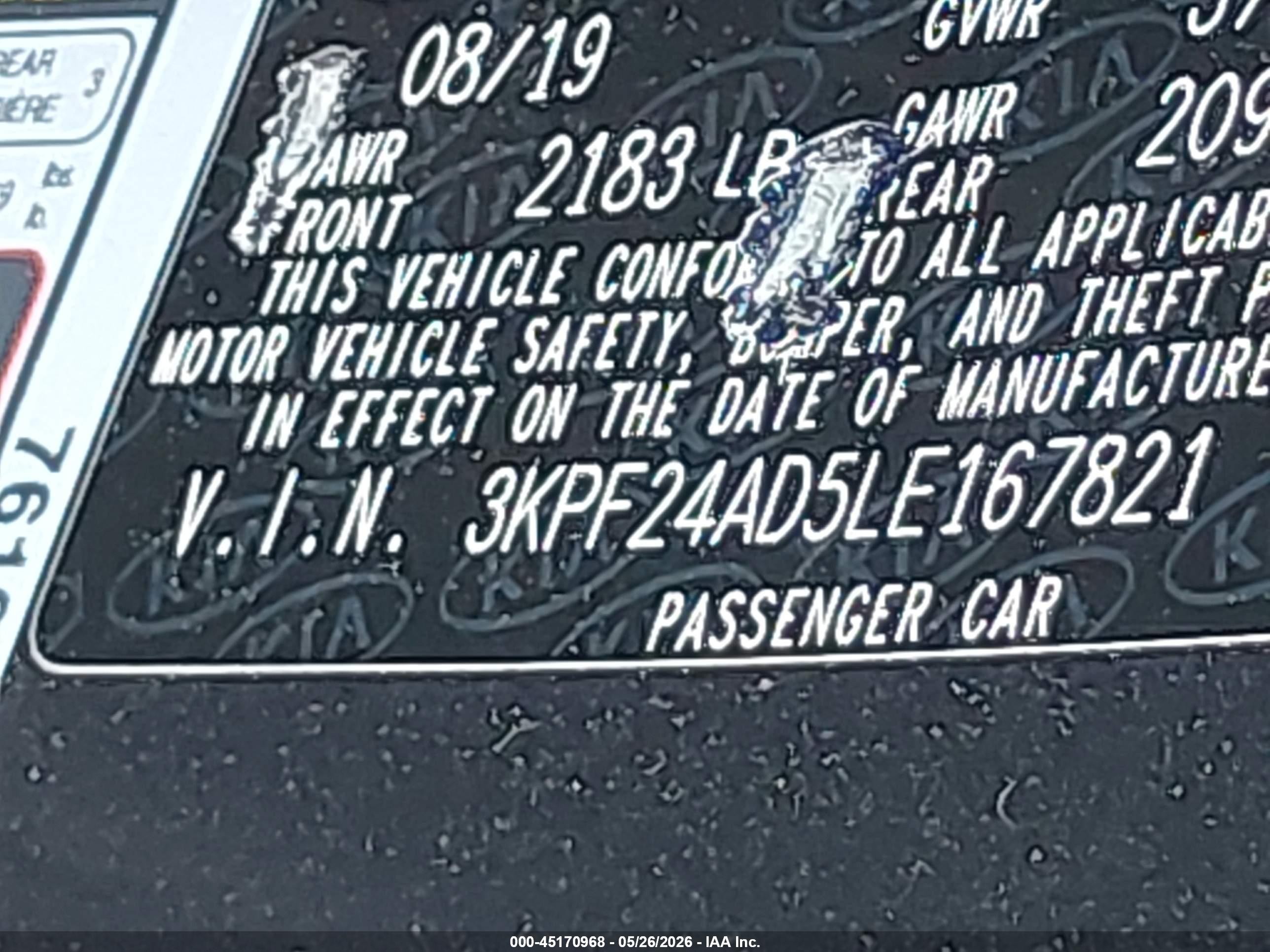 2020 Kia Forte Lxs Gray vin: 3KPF24AD5LE167821