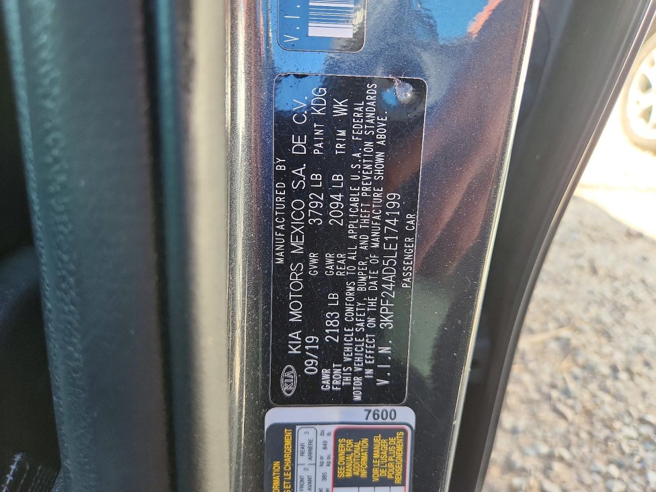 2020 Kia Forte Fe Gray vin: 3KPF24AD5LE174199
