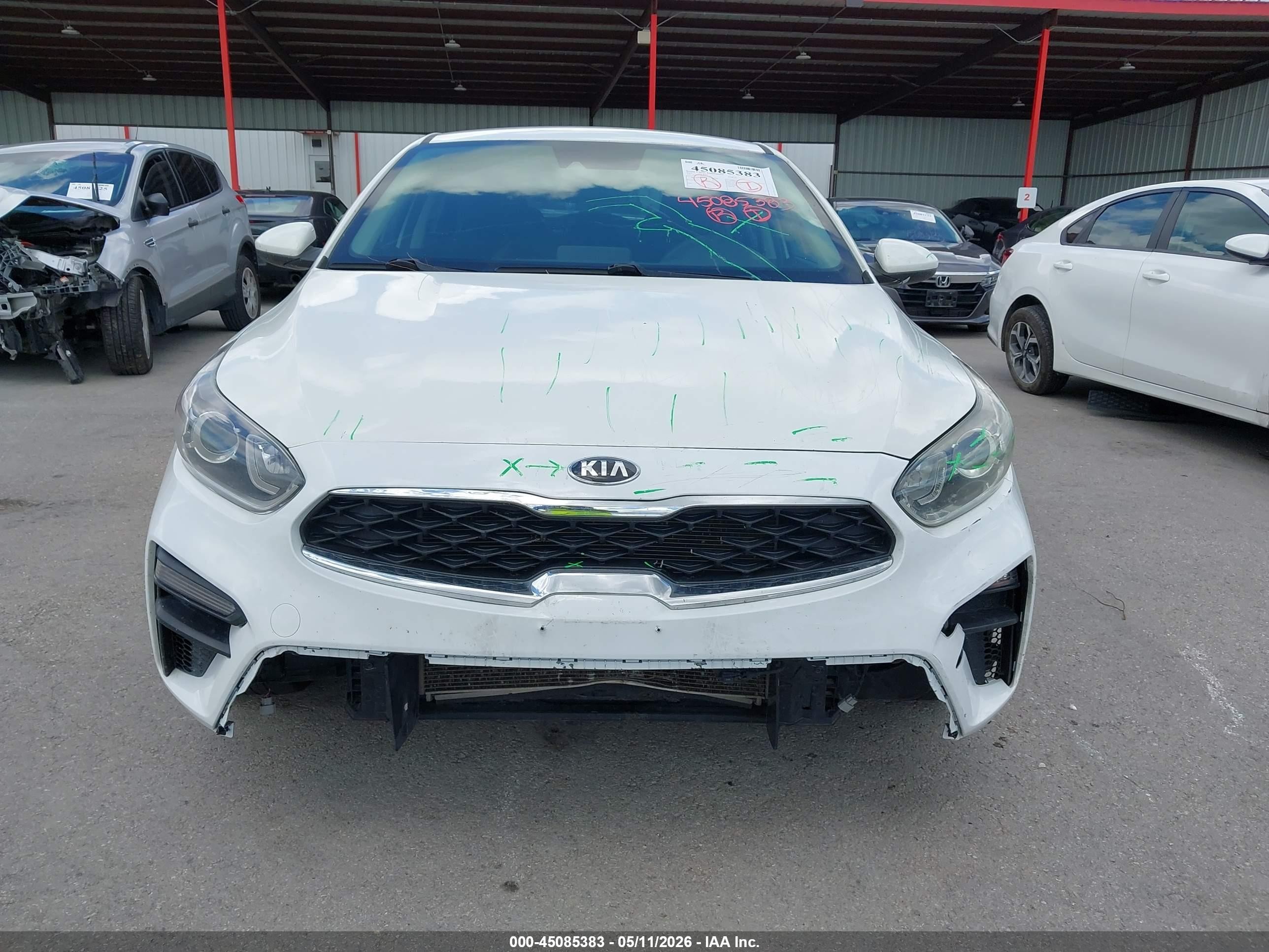 2019 Kia Forte Fe White vin: 3KPF24AD6KE007607