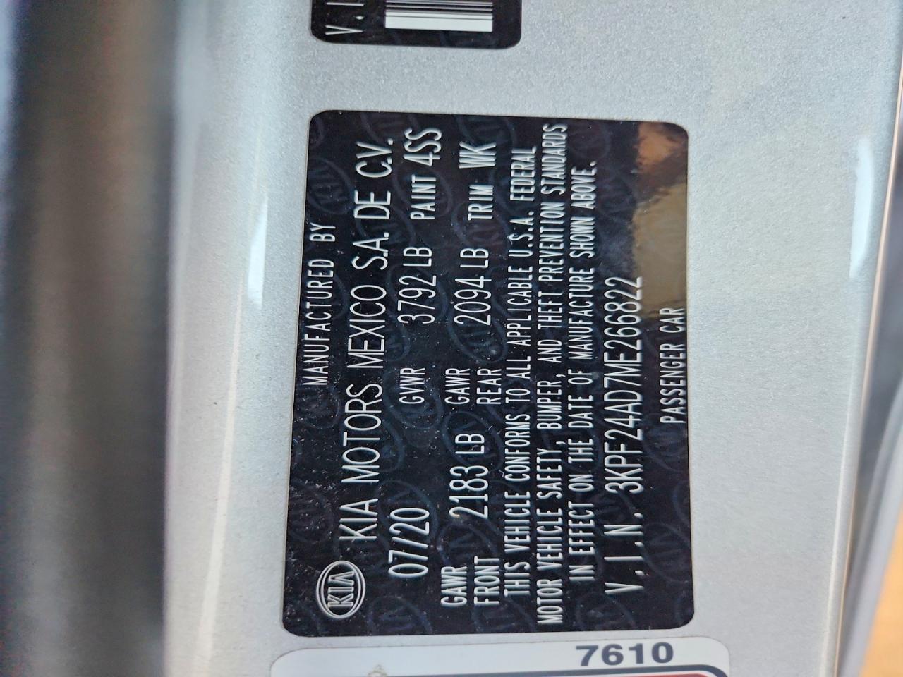 2021 Kia Forte Lxs Silver vin: 3KPF24AD7ME266822