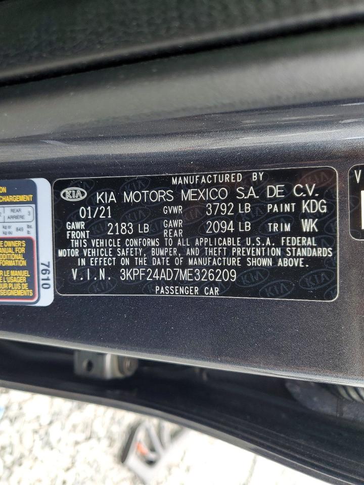 2021 Kia Forte Lxs Gray vin: 3KPF24AD7ME326209