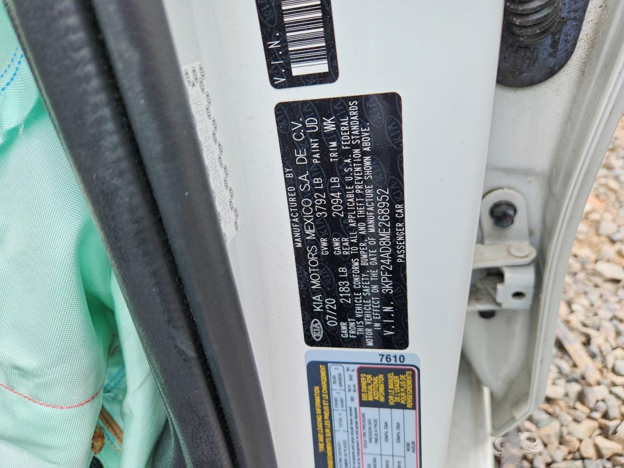 2021 Kia Forte Lxs White vin: 3KPF24AD8ME268952
