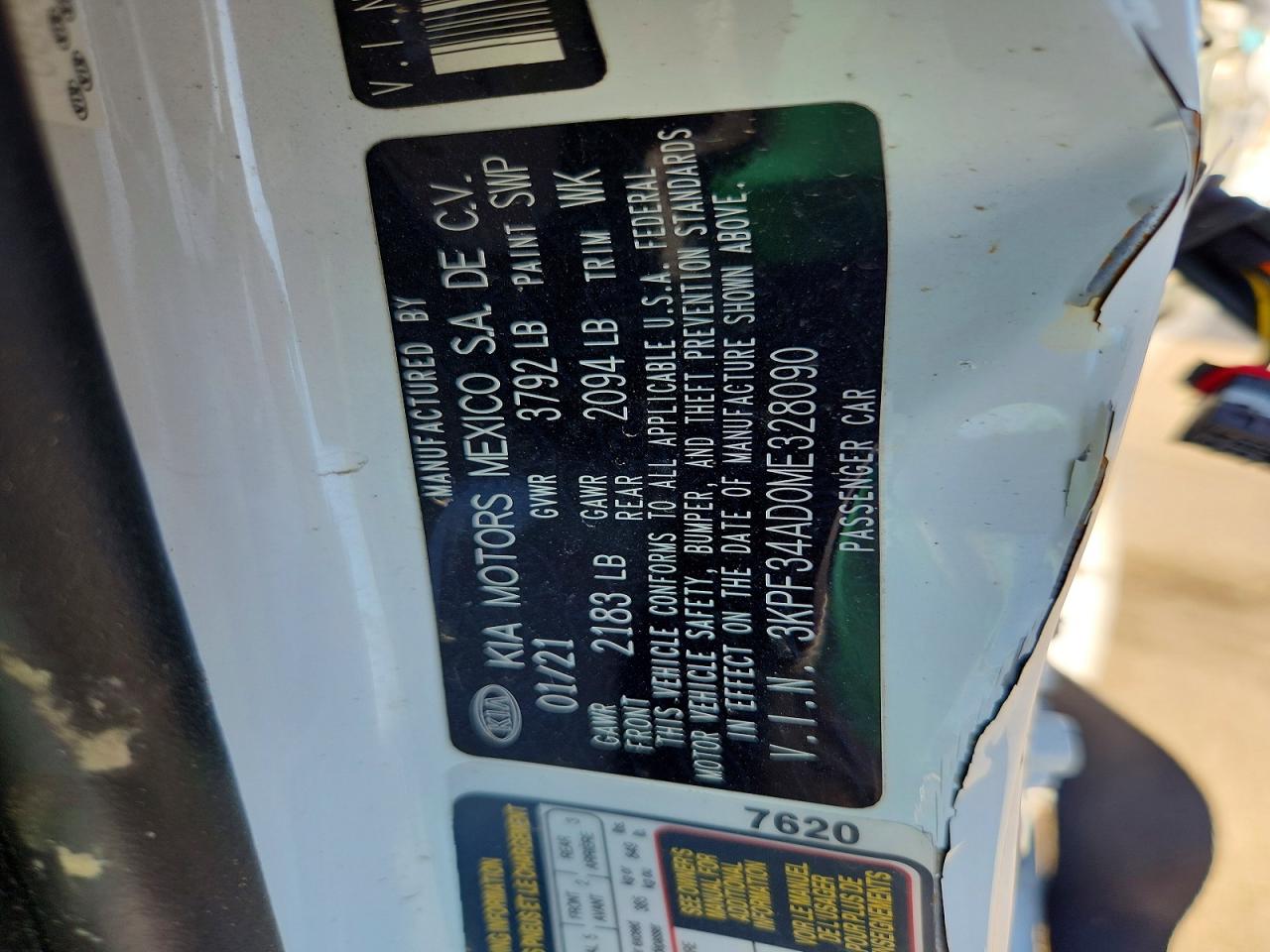 2021 Kia Forte Gt Line White vin: 3KPF34AD0ME328090
