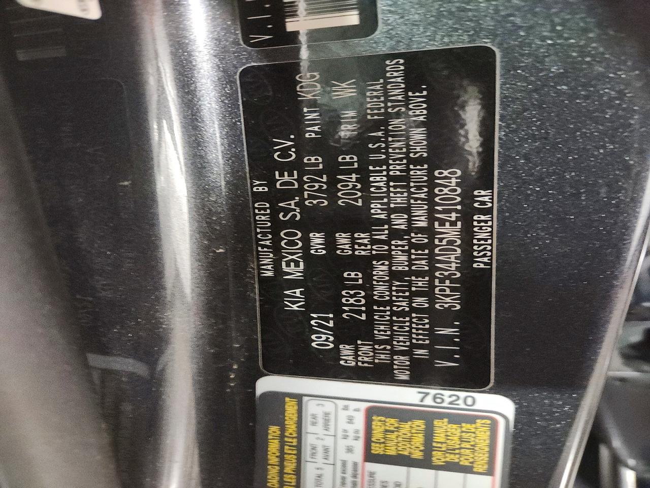 2021 Kia Forte Gt Line Charcoal vin: 3KPF34AD5ME410848