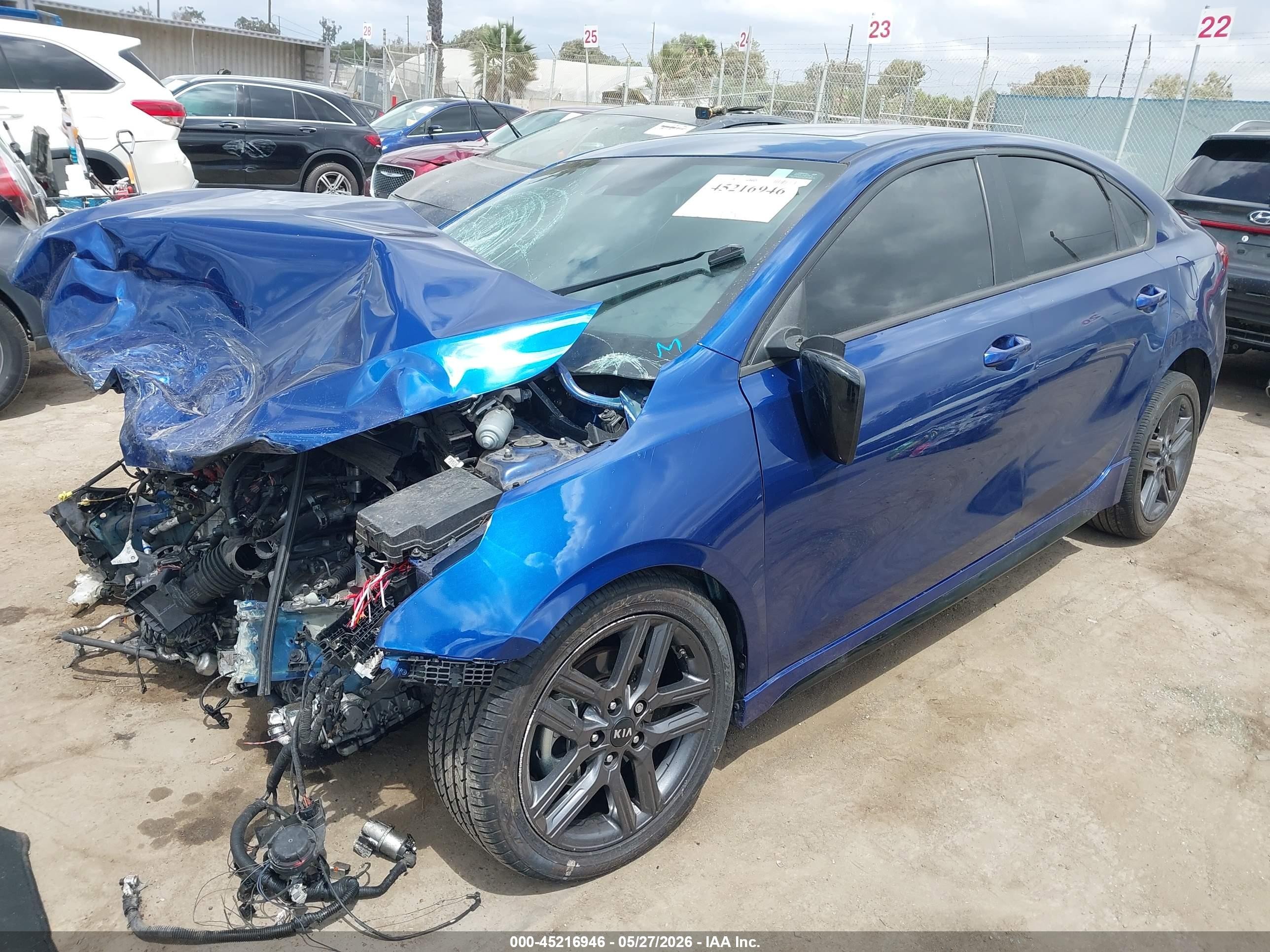 2021 Kia Forte Gt-line Blue vin: 3KPF34AD8ME309013