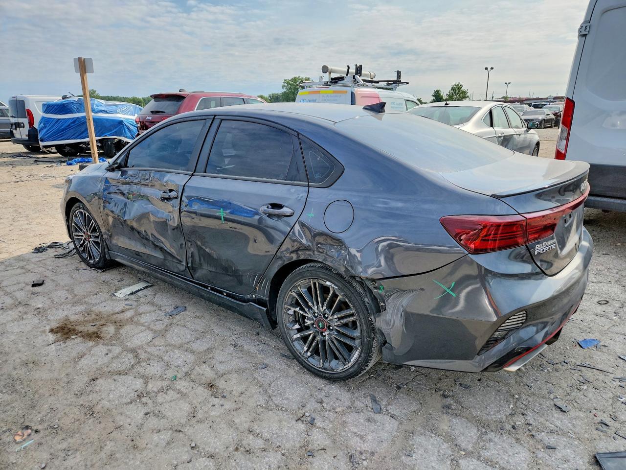 2022 Kia Forte Gt Gray vin: 3KPF44AC2NE484055