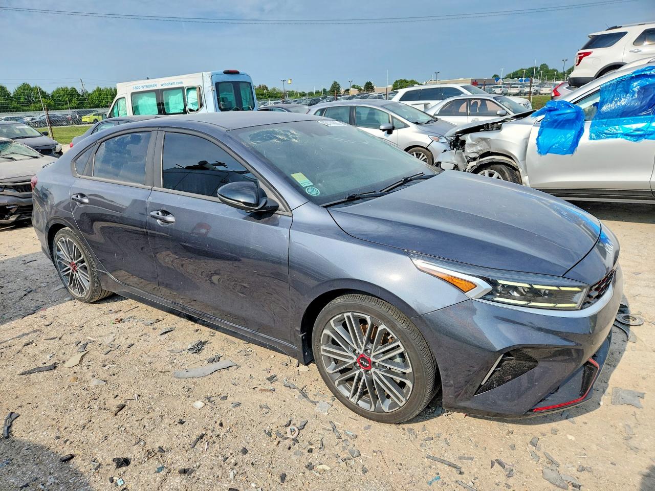 2022 Kia Forte Gt Gray vin: 3KPF44AC2NE484055