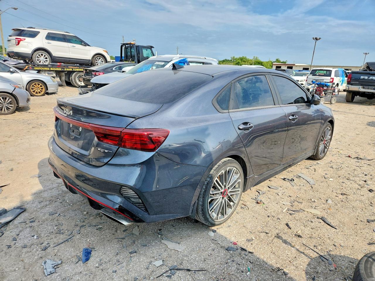 2022 Kia Forte Gt Gray vin: 3KPF44AC2NE484055