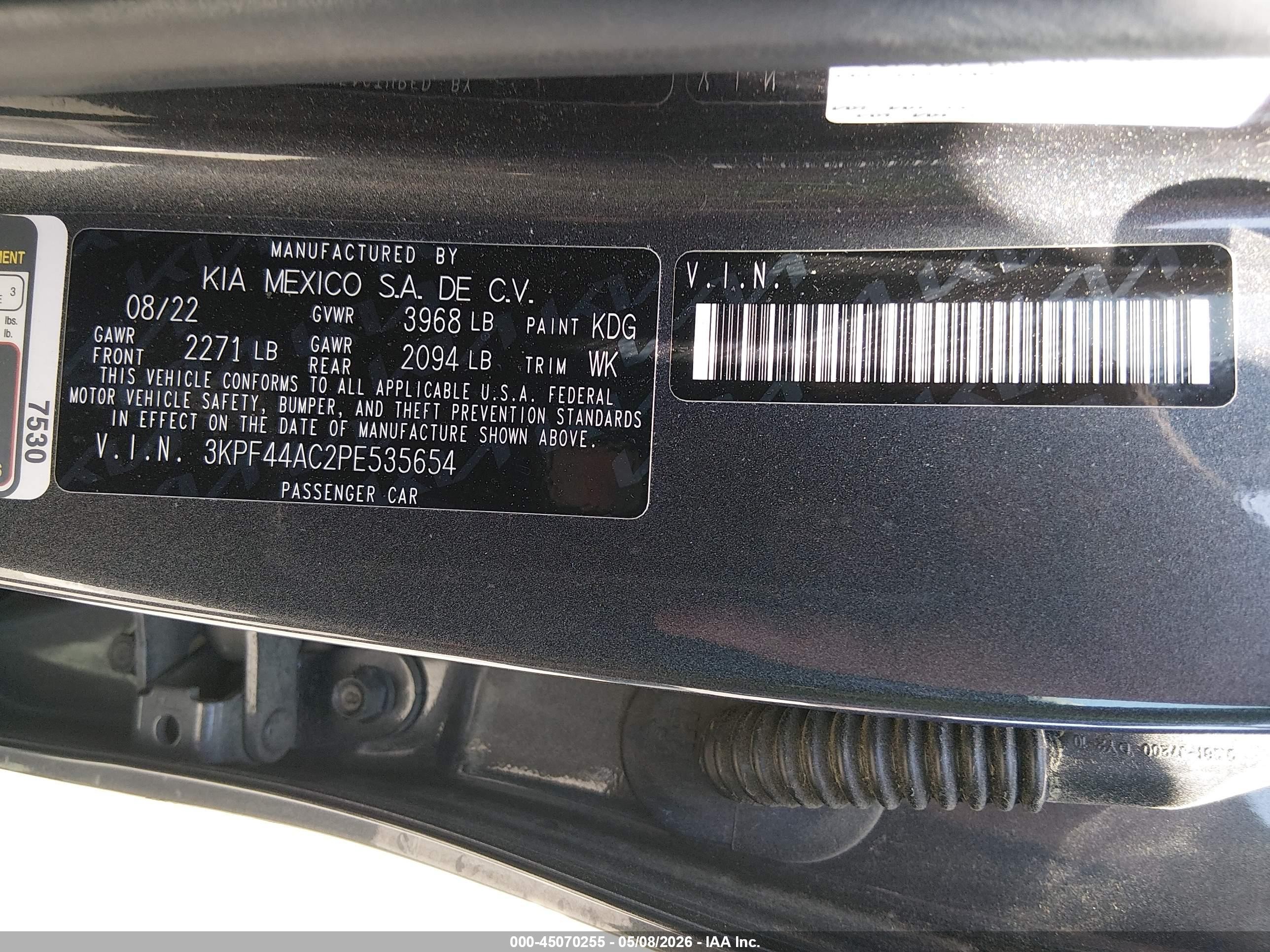 2023 Kia Forte Gt Gray vin: 3KPF44AC2PE535654