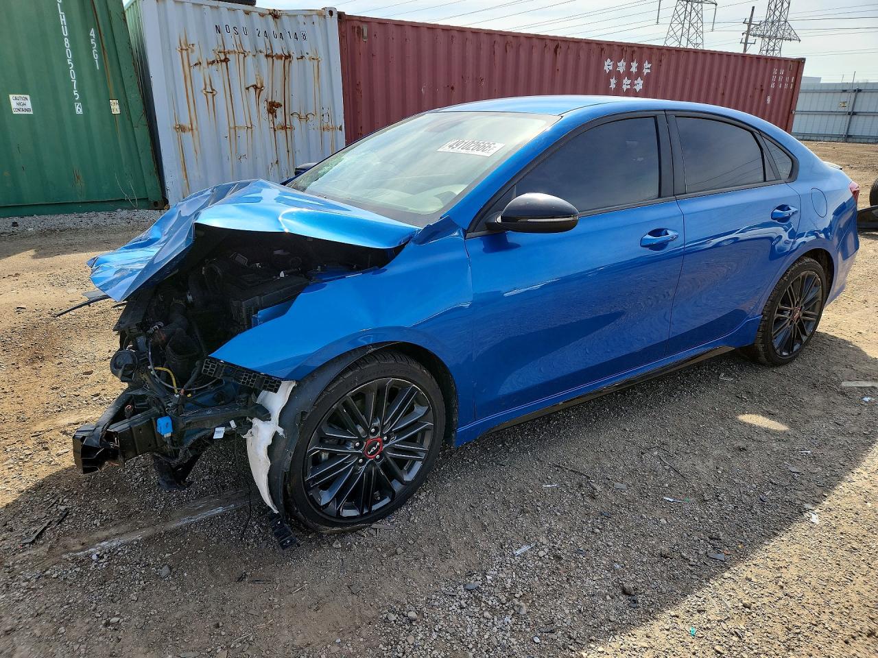 2022 Kia Forte Gt Blue vin: 3KPF44AC6NE443296