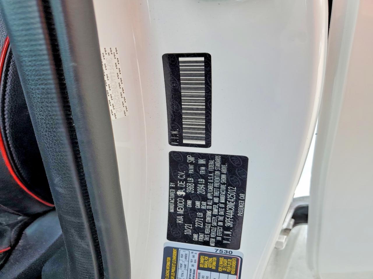 2022 Kia Forte Gt White vin: 3KPF44AC8NE425012
