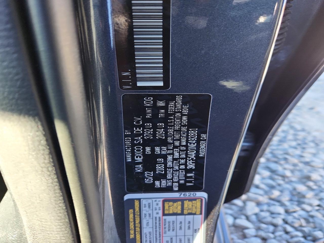 2022 Kia Forte Gt Line Charcoal vin: 3KPF54AD1NE492881