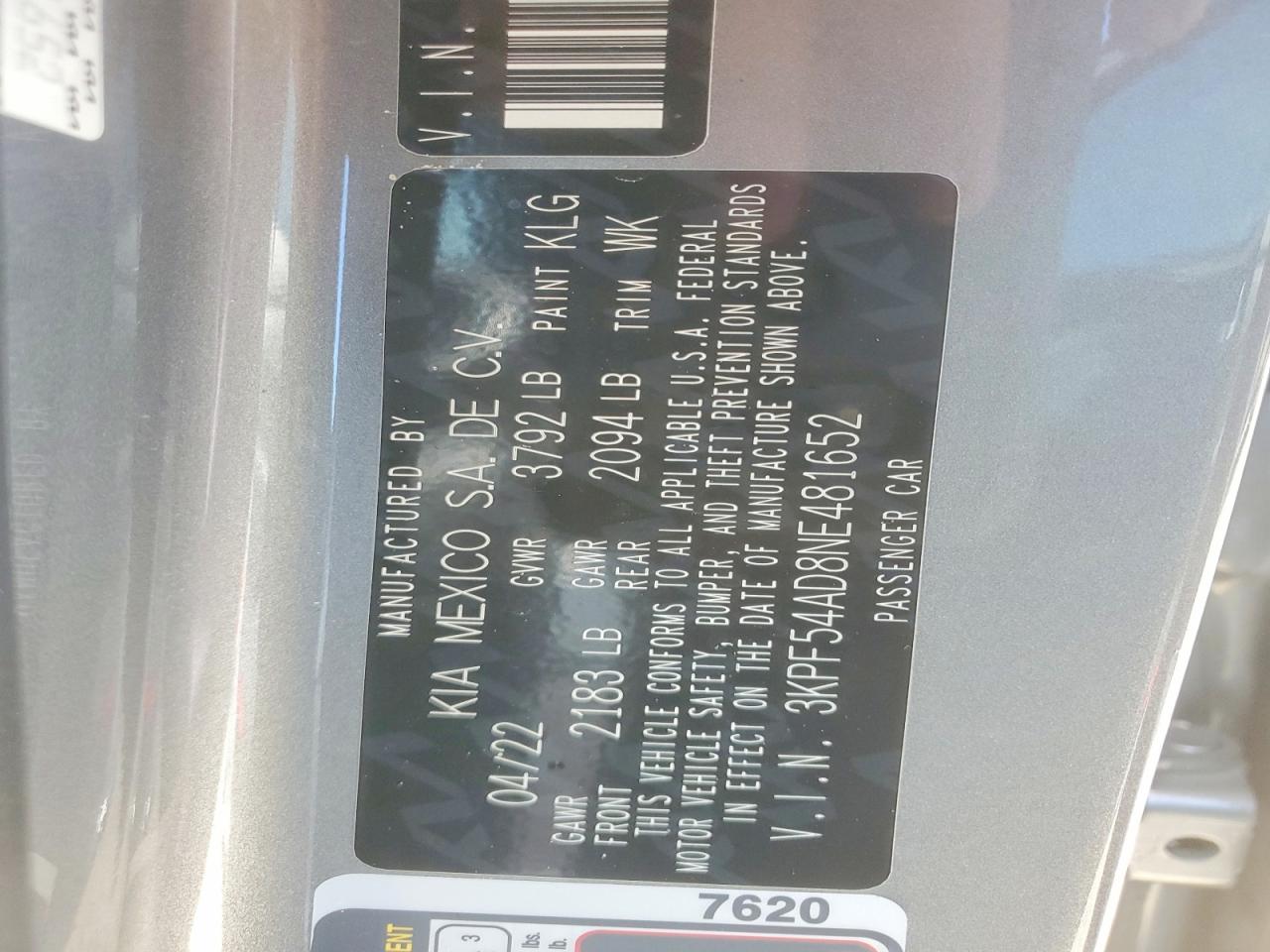 2022 Kia Forte Gt Line Silver vin: 3KPF54AD8NE481652