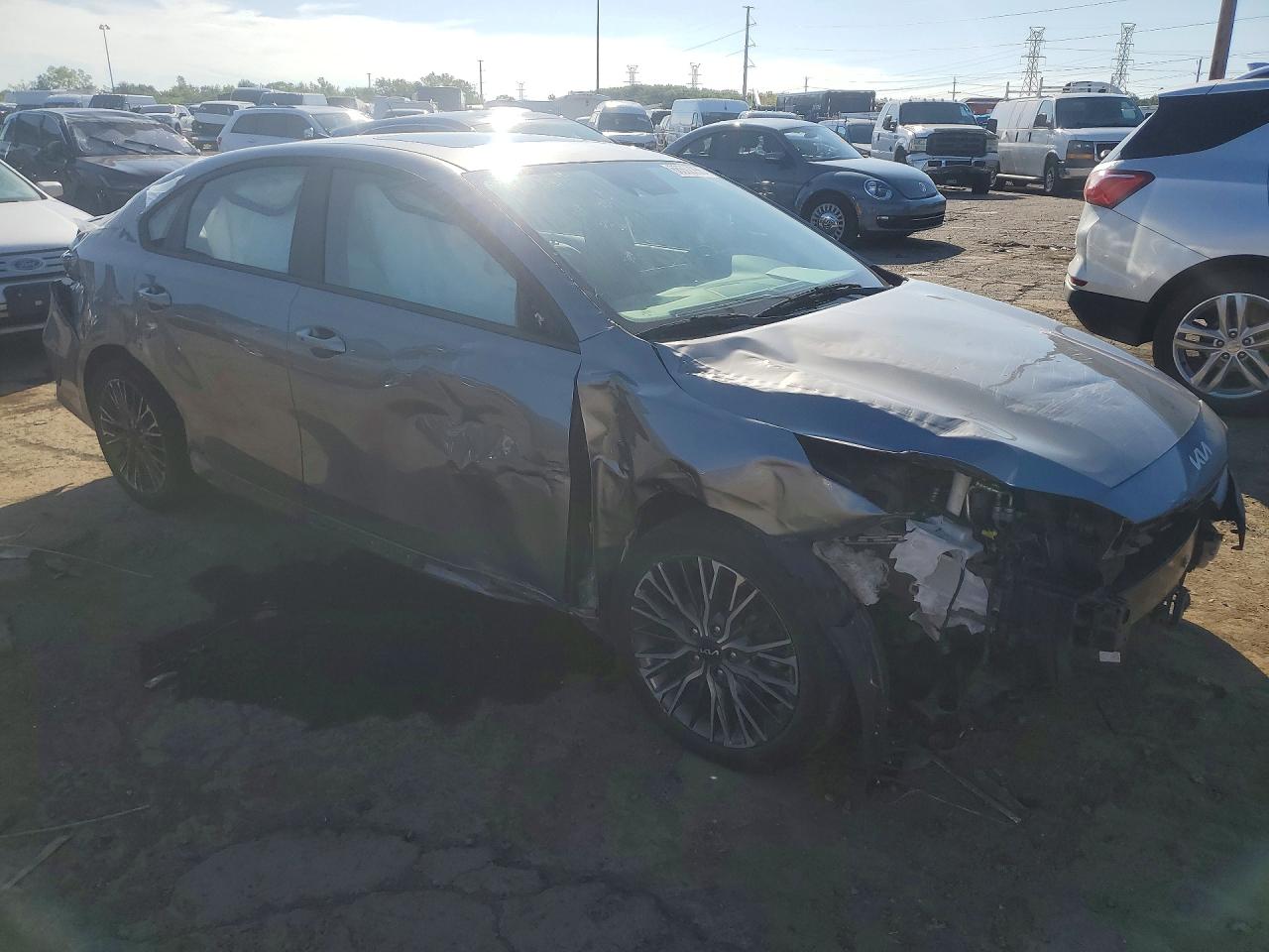 2022 Kia Forte Gt Line Gray vin: 3KPF54AD9NE507871
