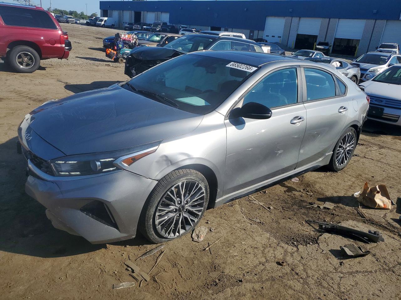 2022 Kia Forte Gt Line Gray vin: 3KPF54AD9NE507871