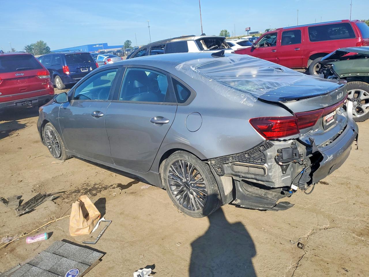 2022 Kia Forte Gt Line Gray vin: 3KPF54AD9NE507871