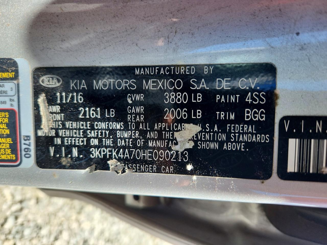 2017 Kia Forte Lx Gray vin: 3KPFK4A70HE090213