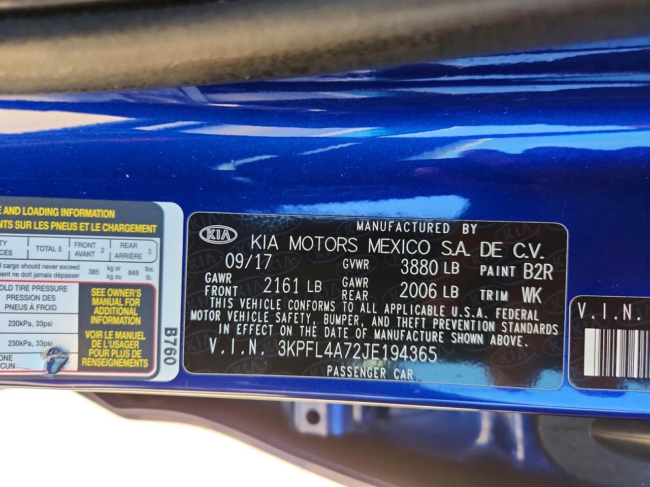 2018 Kia Forte Lx Синий vin: 3KPFL4A72JE194365