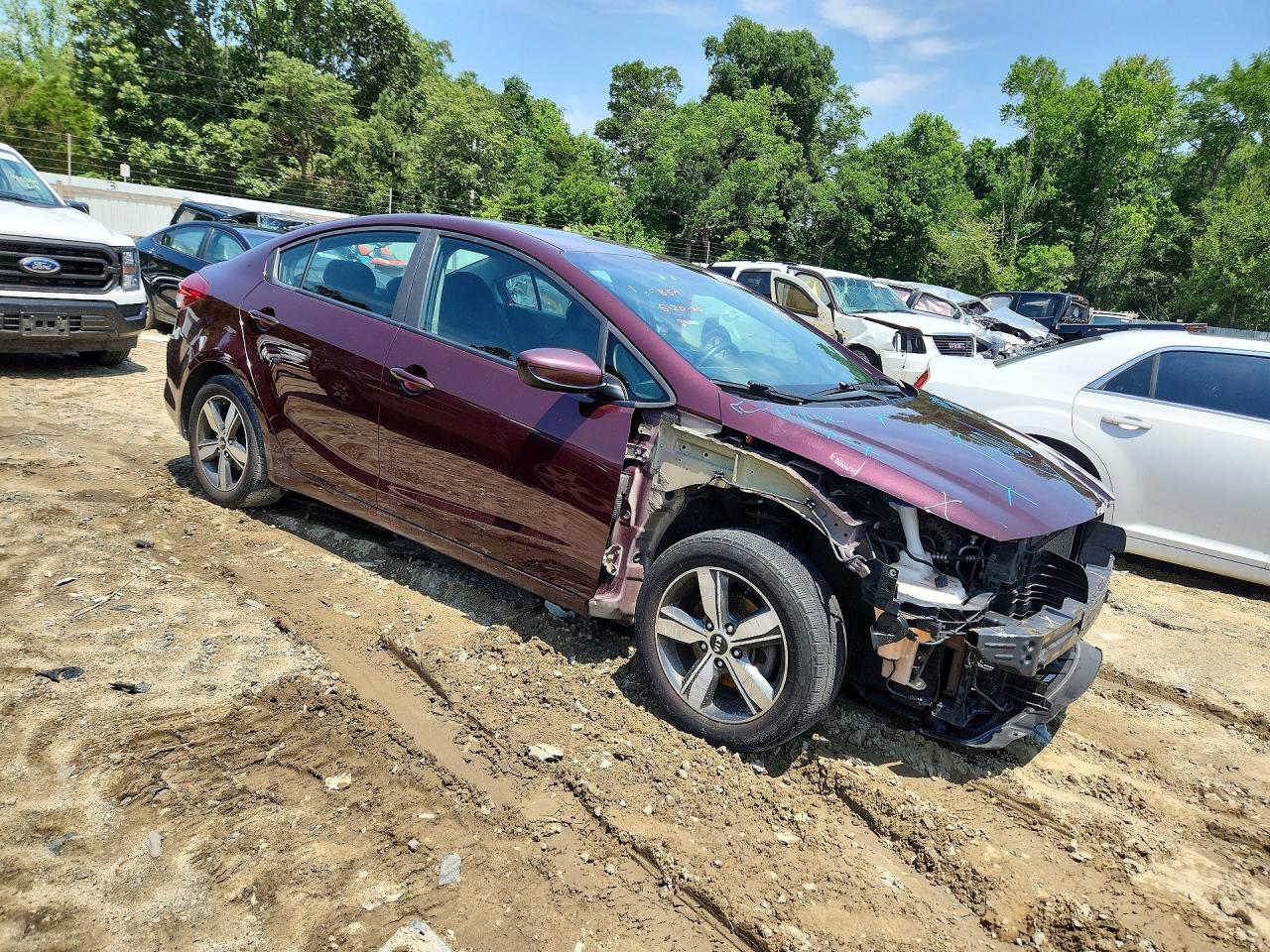 2018 Kia Forte Lx Burgundy vin: 3KPFL4A74JE196652
