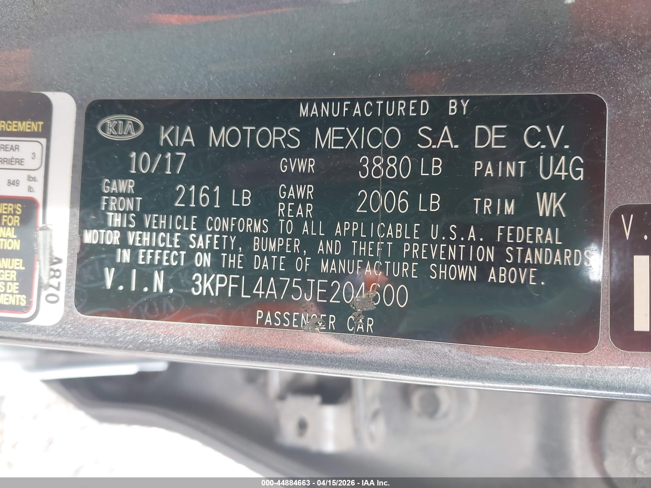 2018 Kia Forte S Gray vin: 3KPFL4A75JE204600