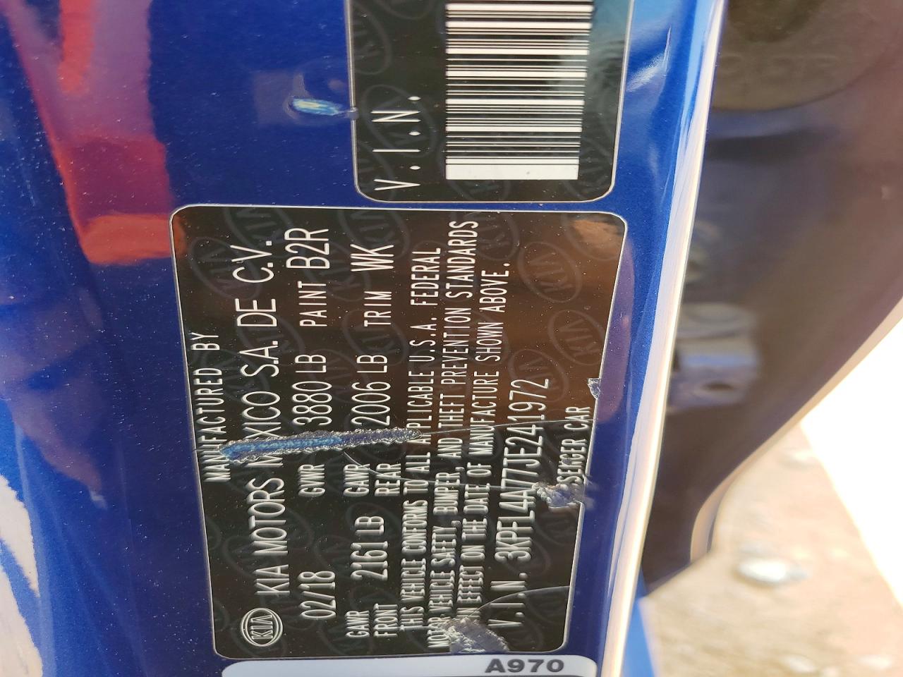 2018 Kia Forte Lx Синий vin: 3KPFL4A77JE241972