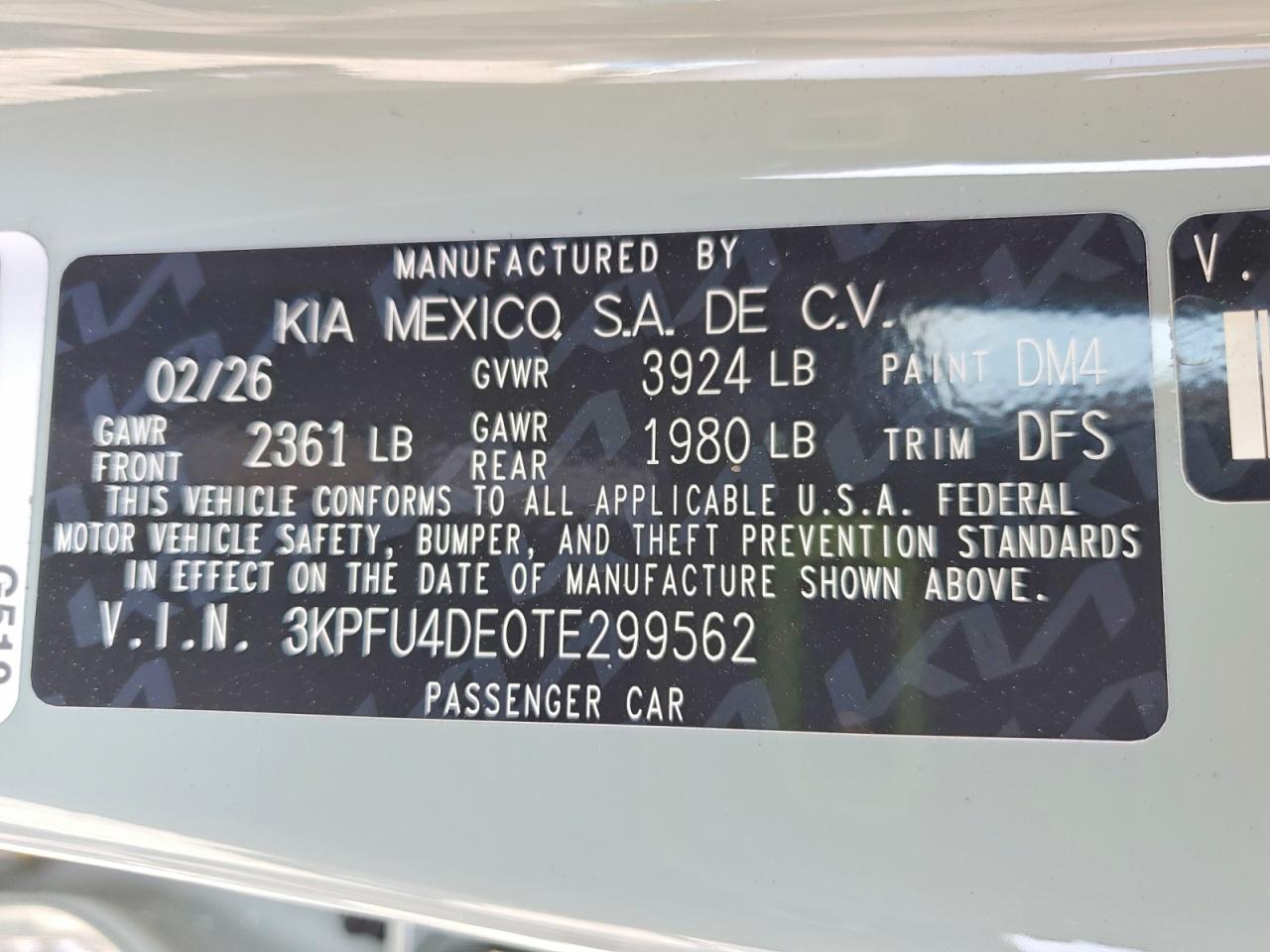 2026 Kia K4 Ex Gray vin: 3KPFU4DE0TE299562