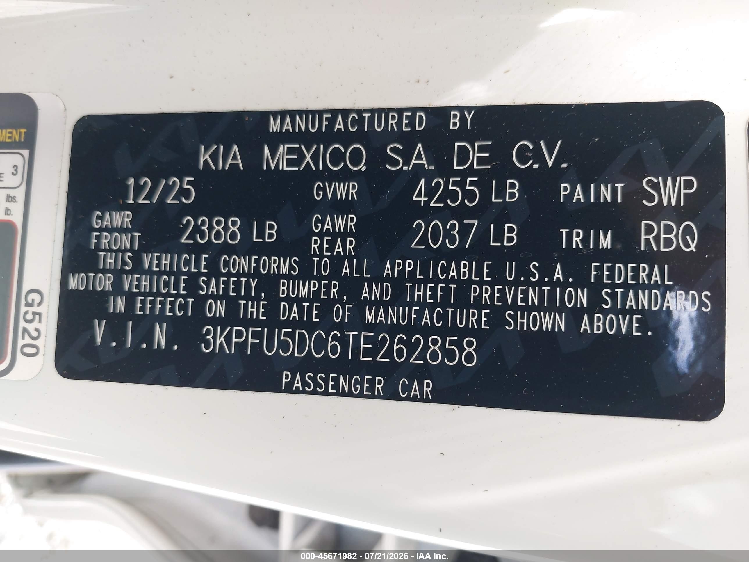 2026 Kia K4 Gt-line Turbo White vin: 3KPFU5DC6TE262858
