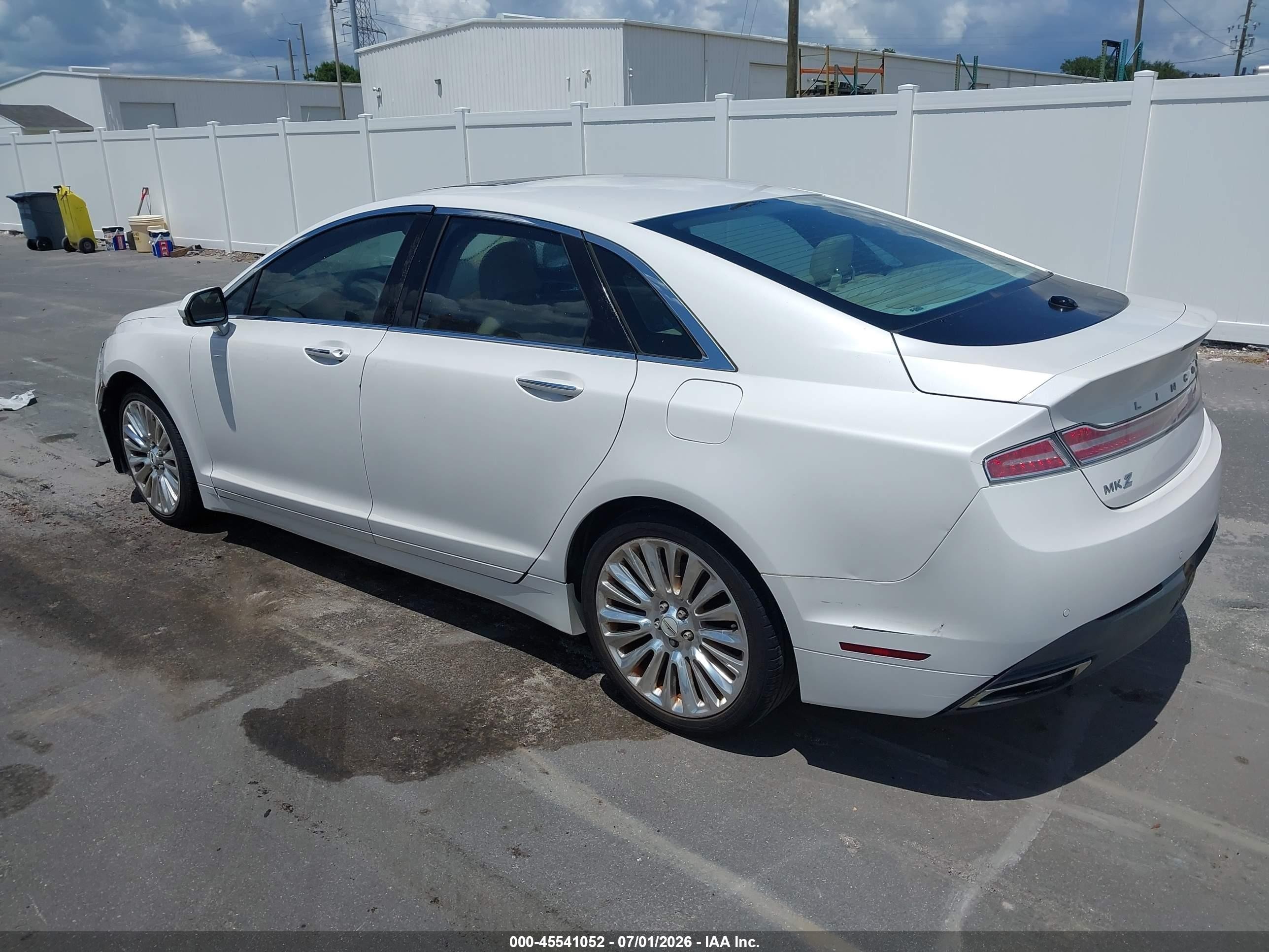 2013 Lincoln Mkz   White vin: 3LN6L2G90DR802714